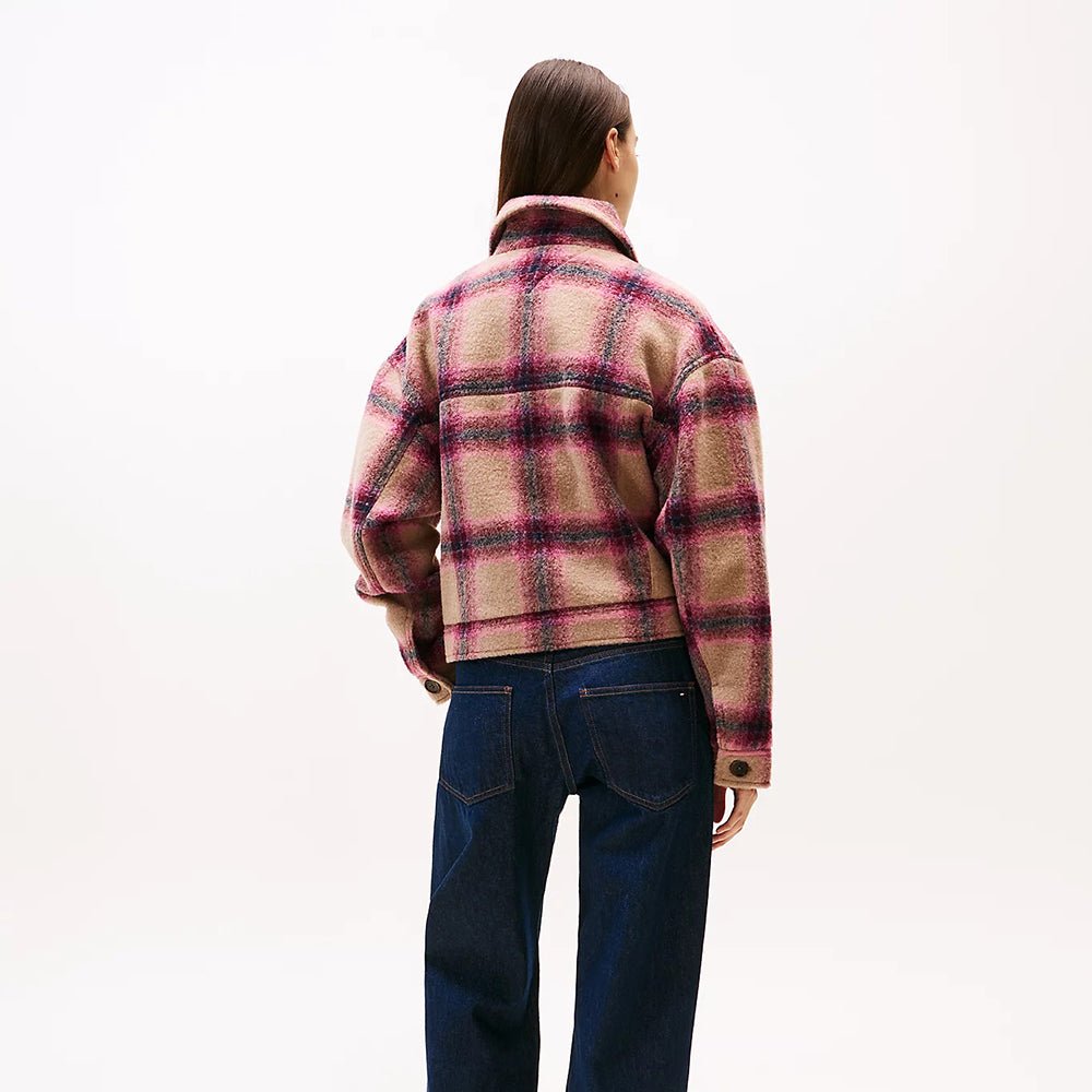 ג'קט טומי הילפיגר Wool Blend Logo Trucker נשים