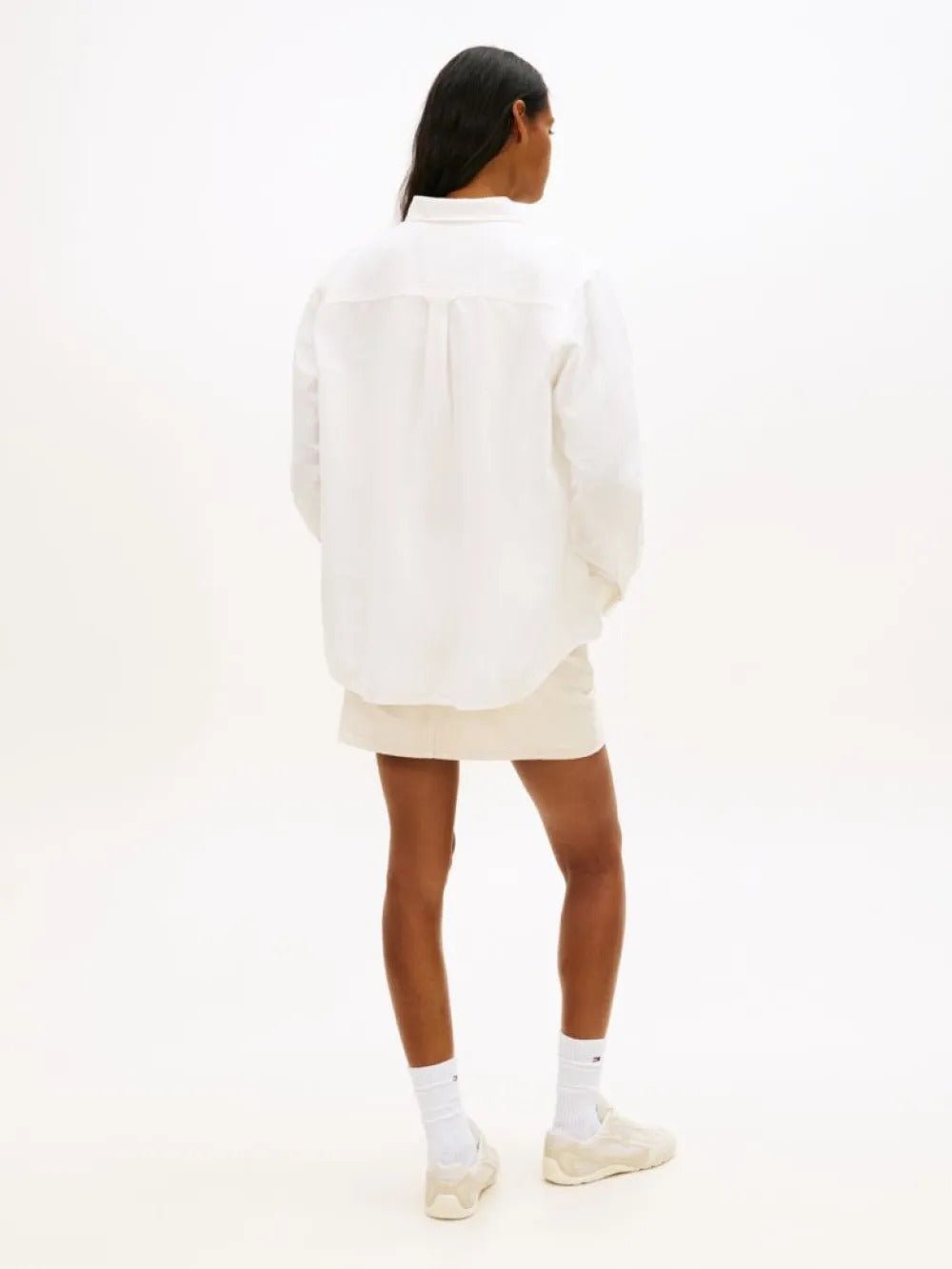 חולצה מכופתרת טומי הילפיגר Relaxed Fit Linen Blend נשים