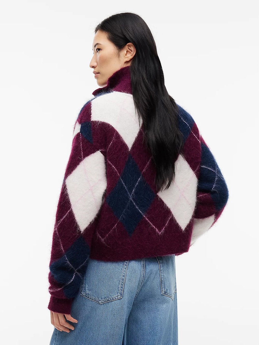 סווטשירט טומי הילפיגר Alpaca Blend Fluffy Cropped Quarter-Zip Jumper נשים - thr-DW0DW23351-V11-XS
