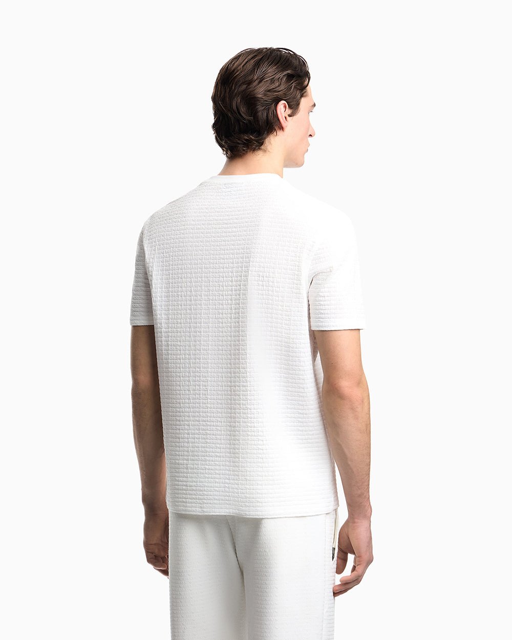 חולצת טישירט קצרה אמפוריו ארמני All-Over Jacquard Lettering גברים