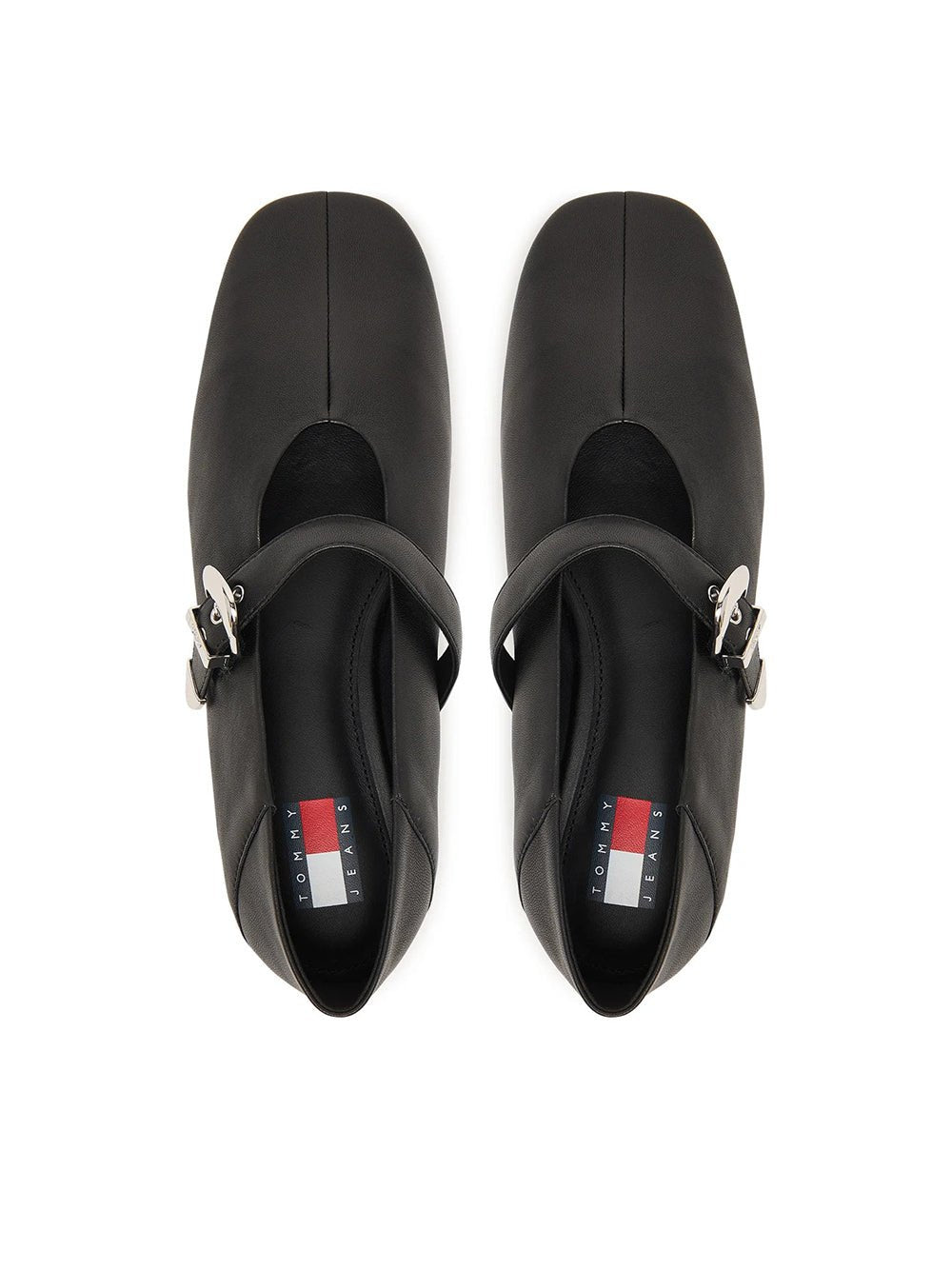נעלי טומי הילפיגר Suede Buckle Square Toe Ballerinas נשים