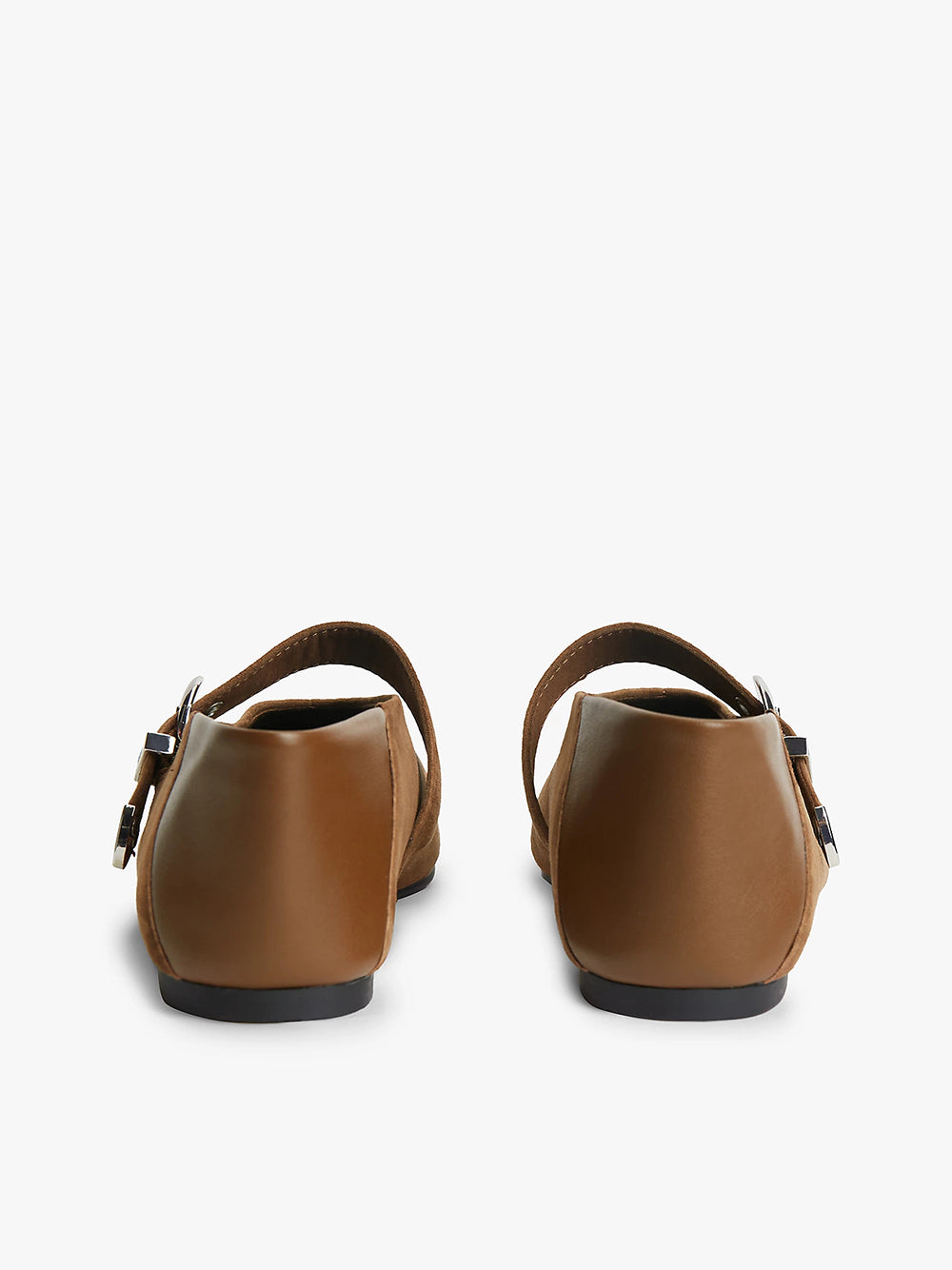 נעלי טומי הילפיגר Suede Buckle Square Toe Ballerinas נשים