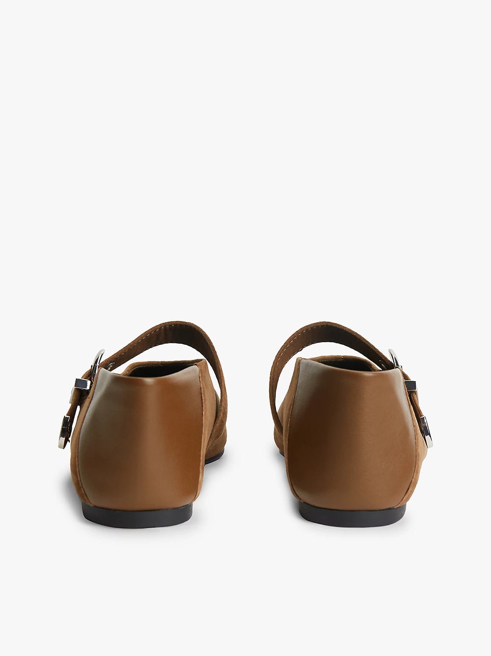 נעלי טומי הילפיגר Suede Buckle Square Toe Ballerinas נשים