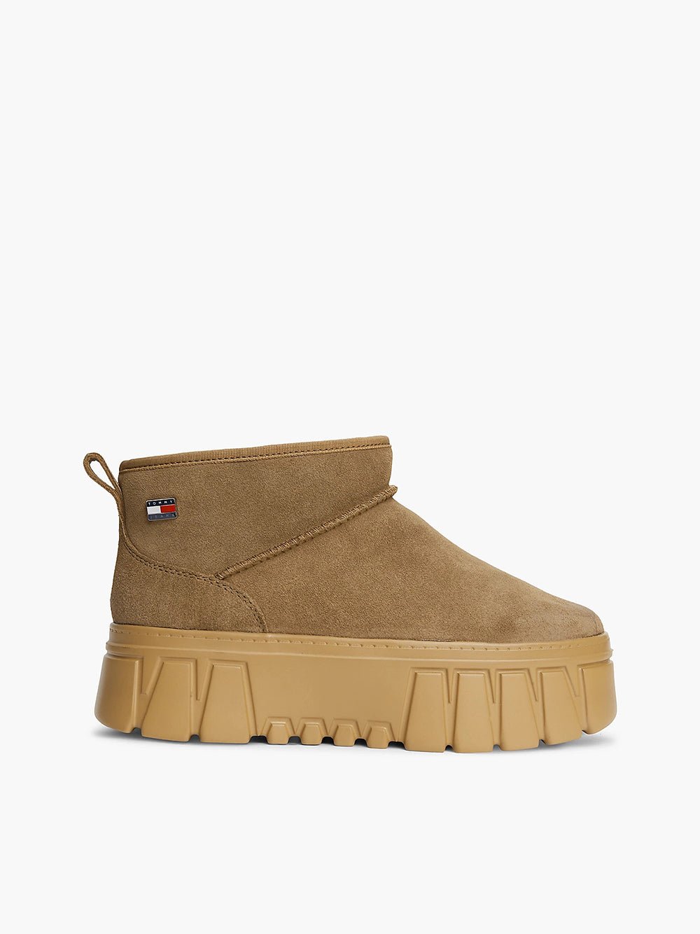 מגפי טומי הילפיגר Suede Warm Lined Platform Ankle נשים - thr-EN0EN03158-GWI-36