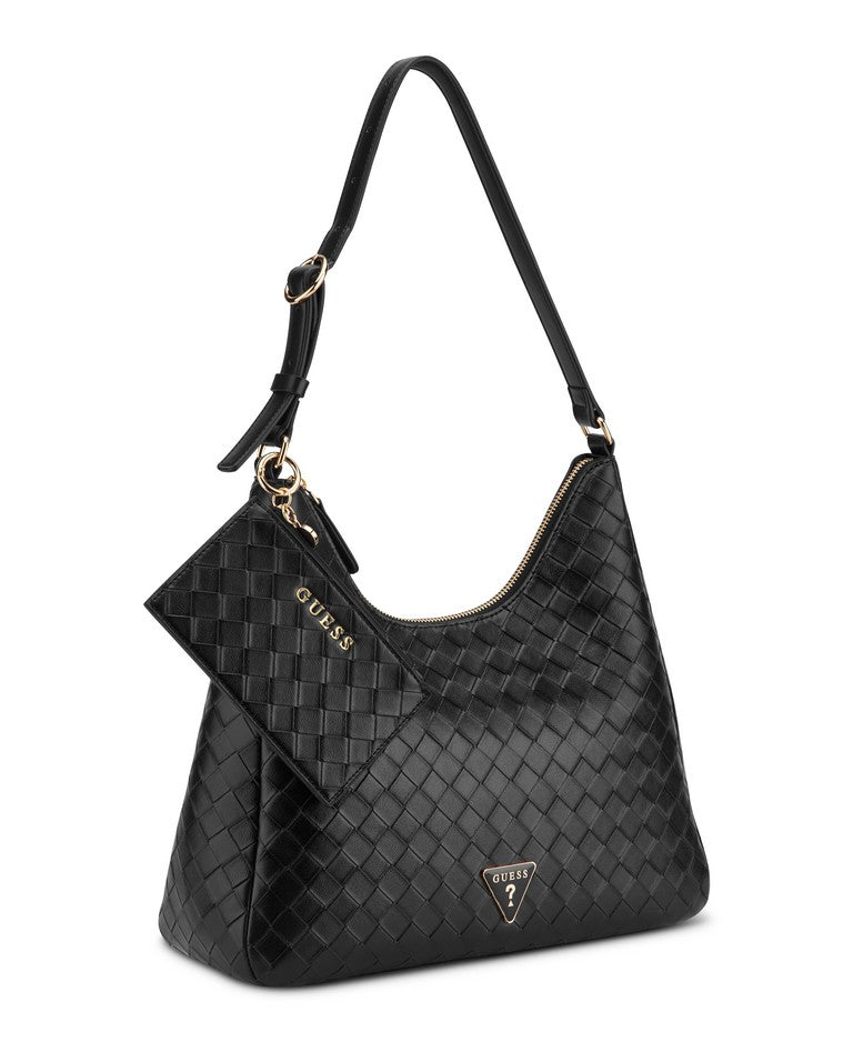 תיק Guess Wells Shoulder Satchel נשים - gus-FA258609-BLA-One-Size