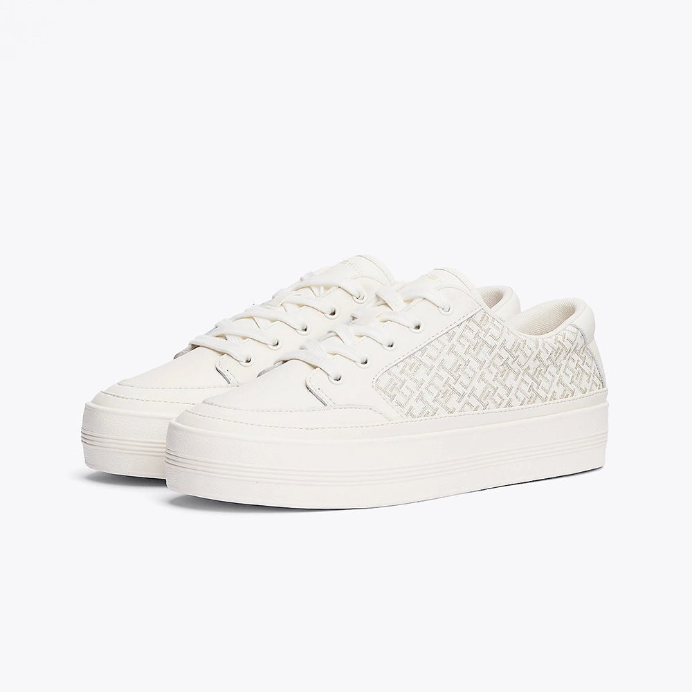 נעלי טומי הילפיגר TH Monogram Leather Flatform נשים