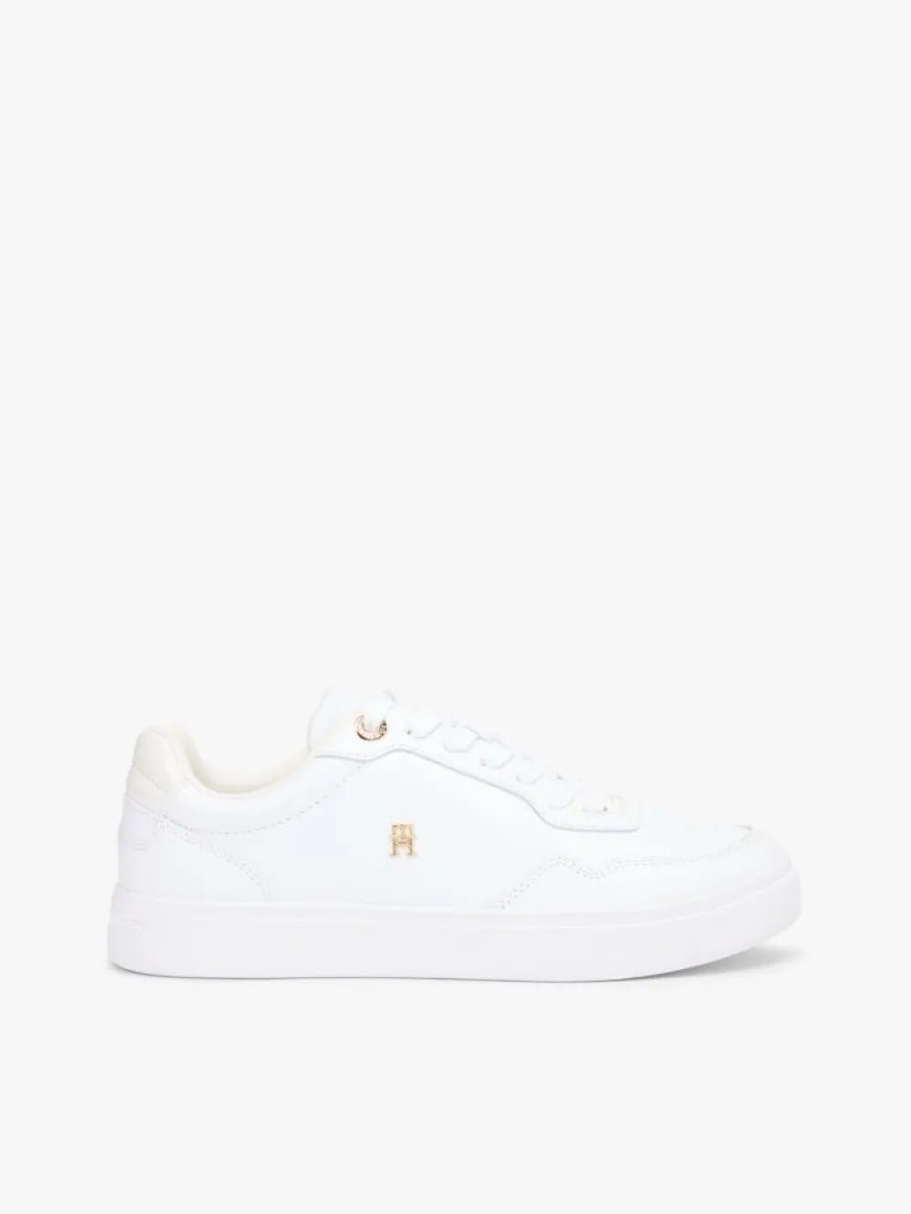 נעלי טומי הילפיגר Leather Mixed Texture Cupsole Trainers נשים