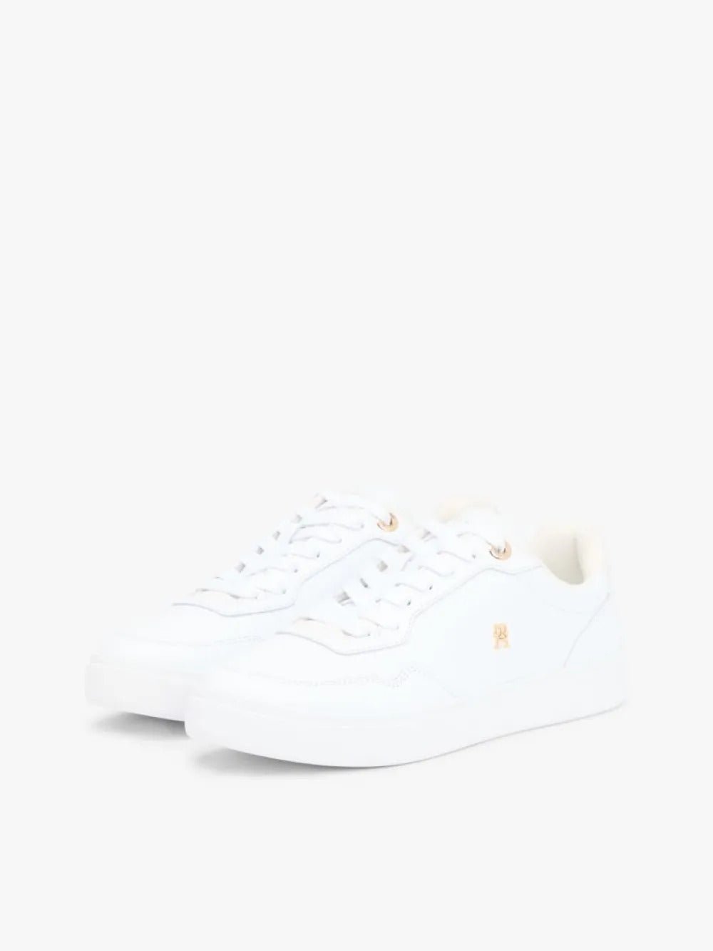 נעלי טומי הילפיגר Leather Mixed Texture Cupsole Trainers נשים