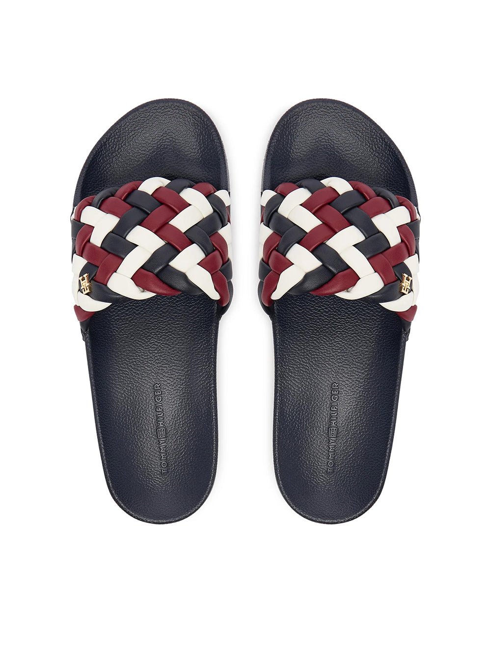 כפכפי טומי הילפיגר Monogram Braided Strap Pool Slides נשים
