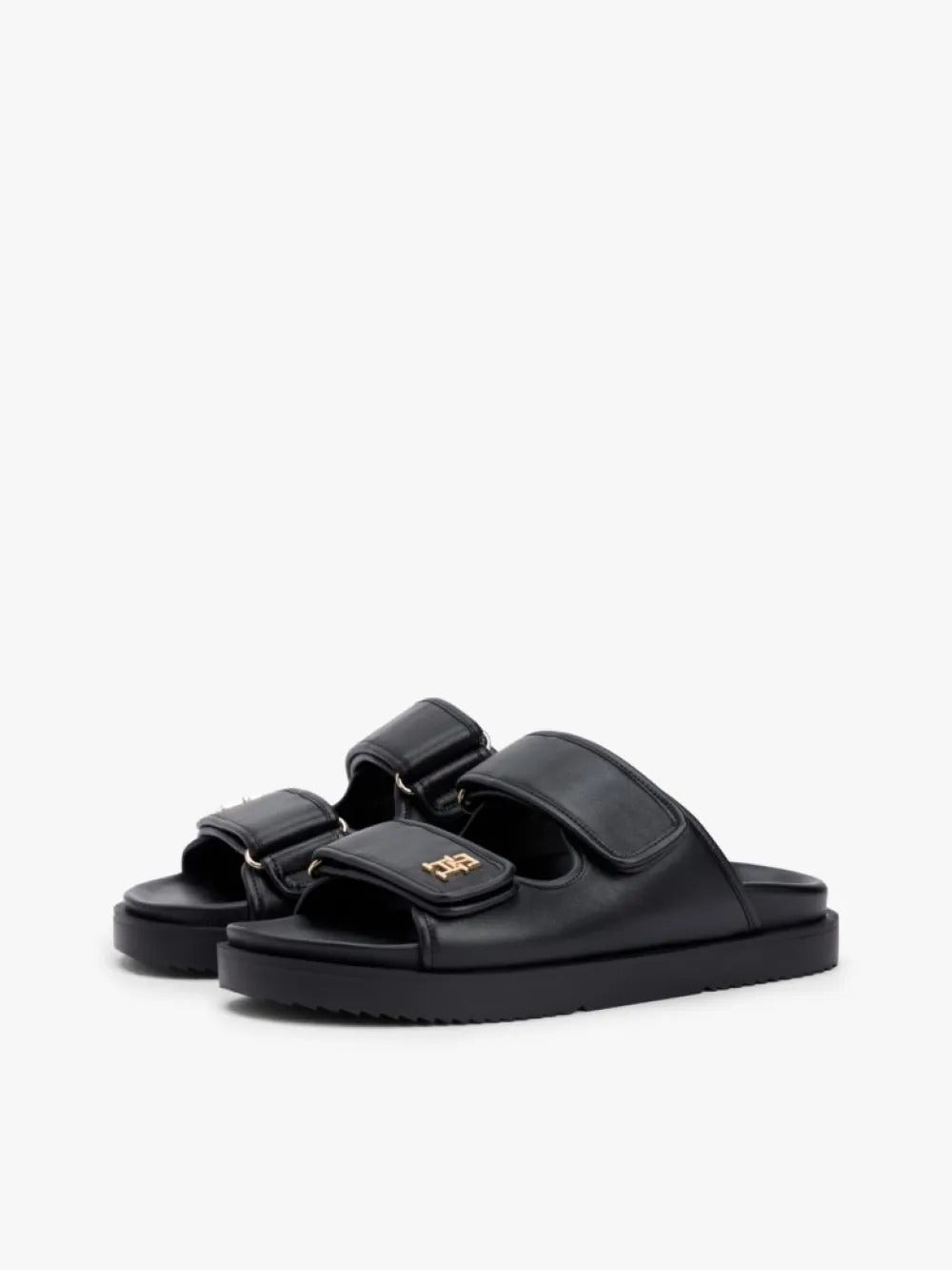 כפכפי טומי הילפיגר Leather TH Monogram Double Strap נשים