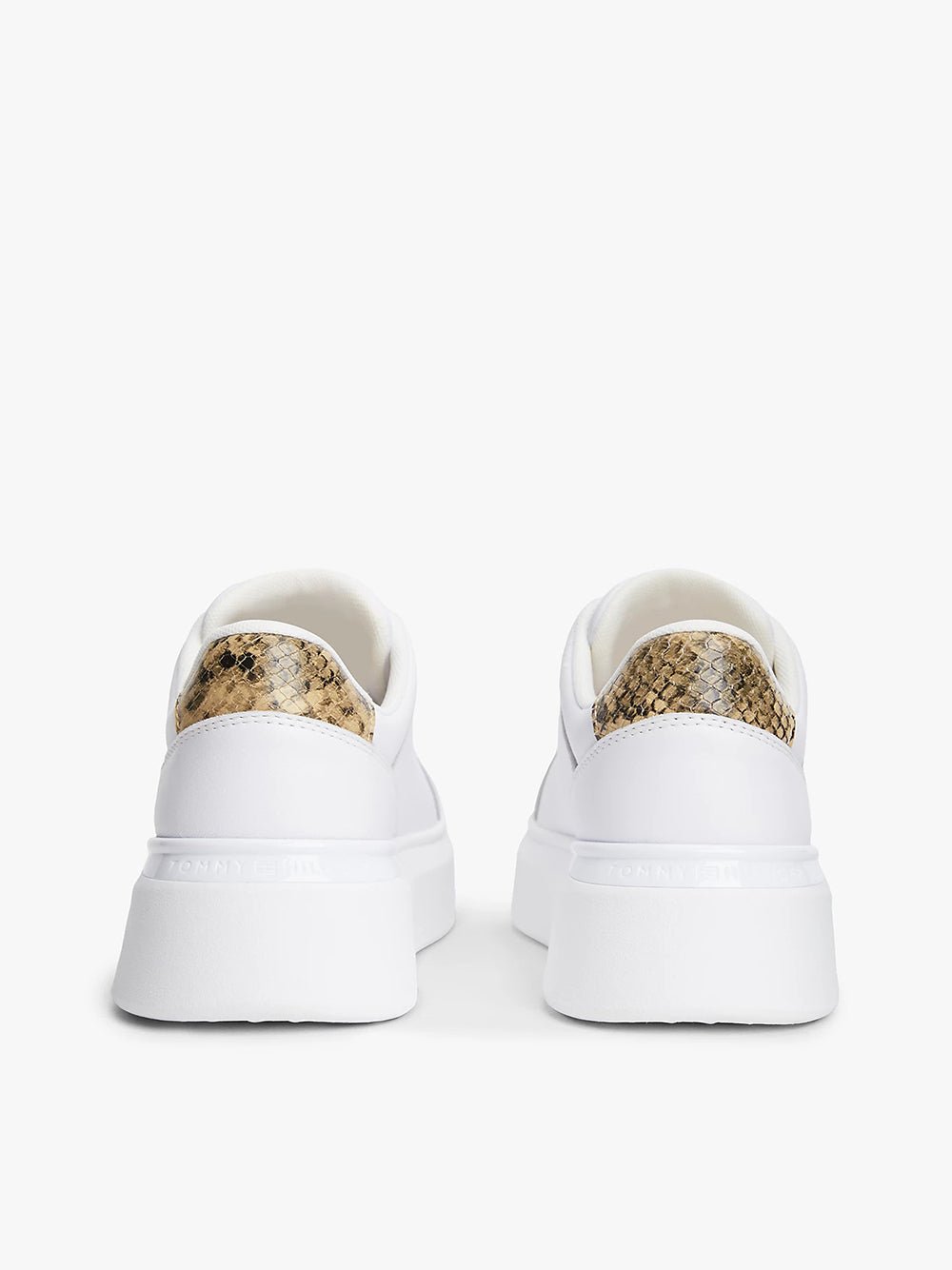 נעלי טומי הילפיגר Snake Print Heel Leather Platform Trainers נשים - thr-FW0FW09456-YBS-36