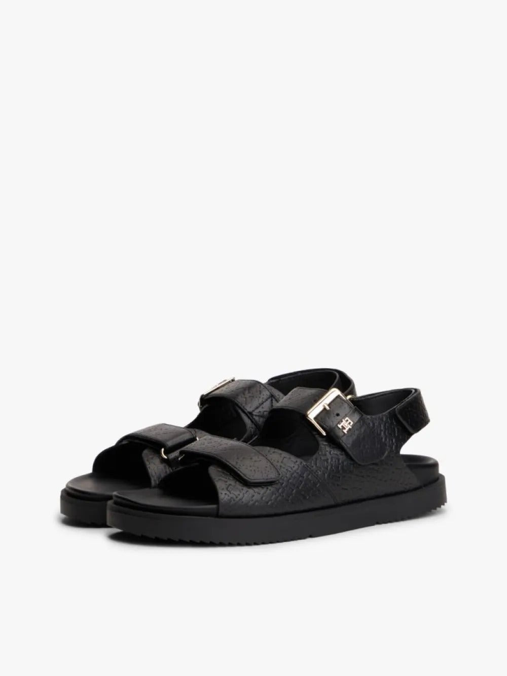 סנדלי טומי הילפיגר Leather TH Monogram Buckle Cleat נשים