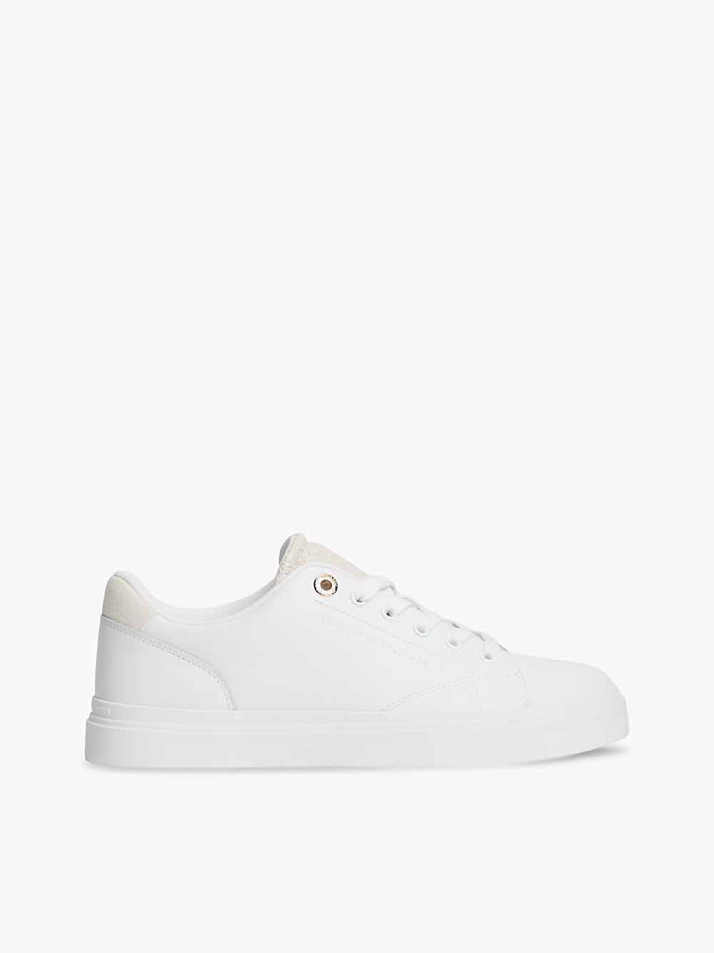 נעלי טומי הילפיגר Leather Contrast Heel Cupsole Trainers נשים