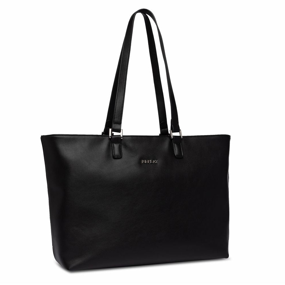 תיק ריפליי Solid-Colour Shopper With Logo נשים