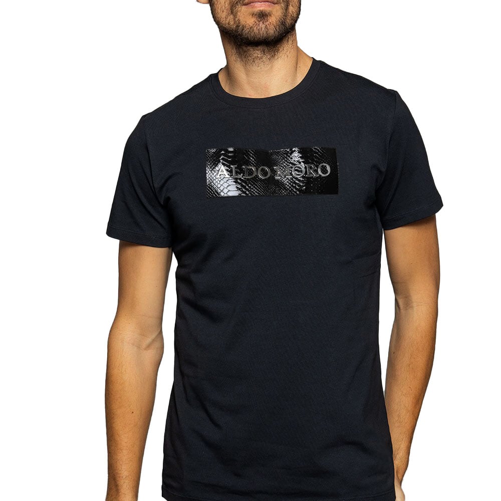 חולצת טישרט אלדו מורו קצרה לוגו אותיות ברזל גברים
