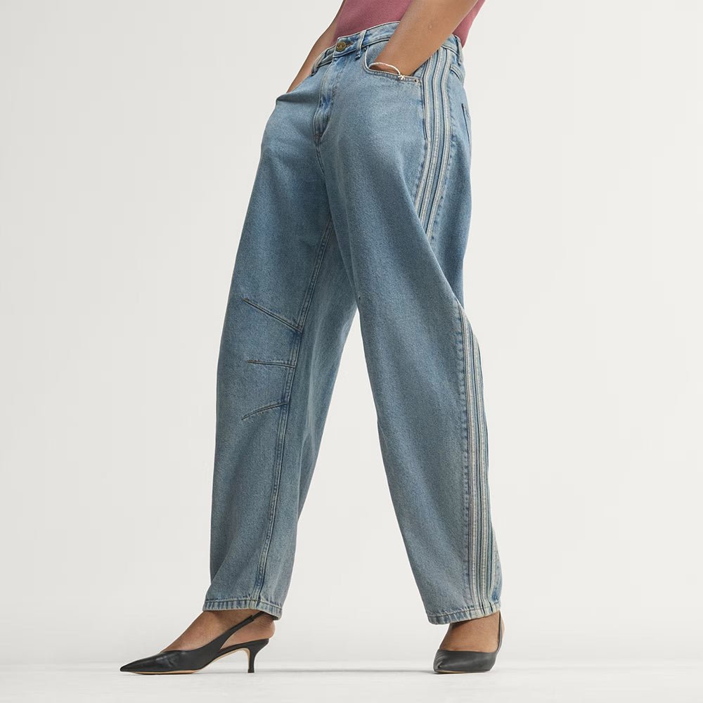 ג'ינס אדידס High Rise Barrel Leg Denim נשים - ads-KQ6476-23