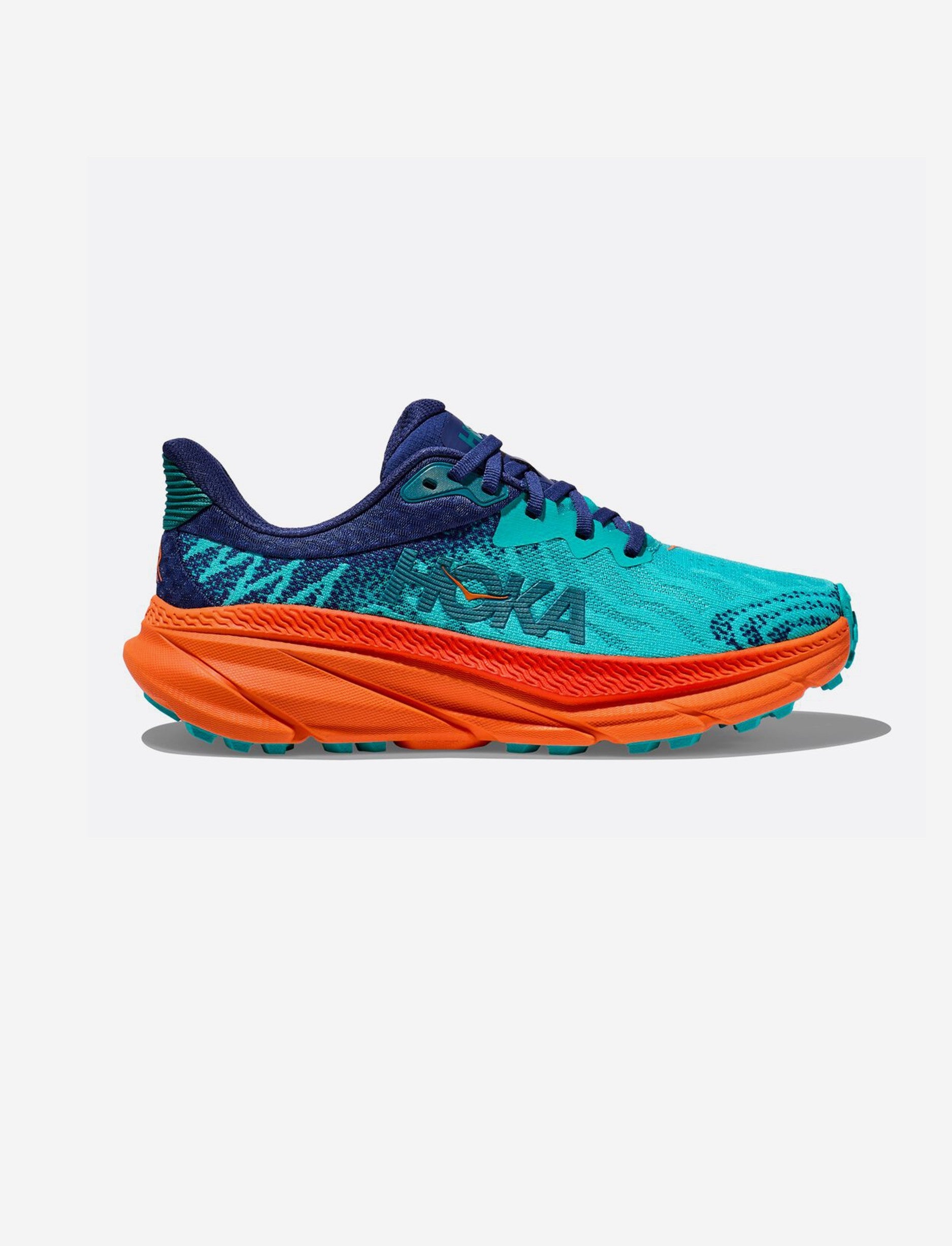 Hoka Challenger 7 Wide - נעלי ספורט גברים הוקה צ'אלנג'ר 7 רחבות בצבע טורקיז/כתום