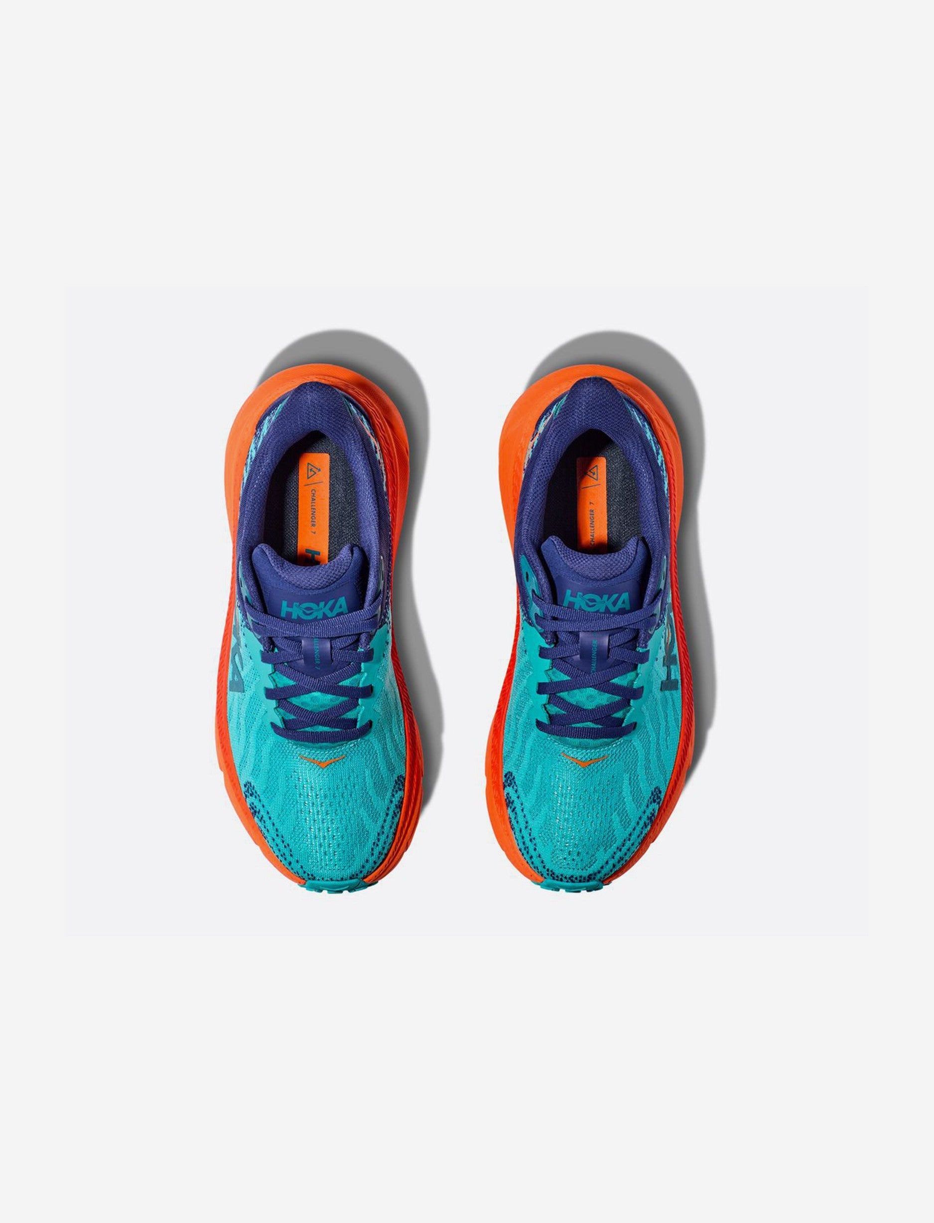 Hoka Challenger 7 Wide - נעלי ספורט גברים הוקה צ'אלנג'ר 7 רחבות בצבע טורקיז/כתום