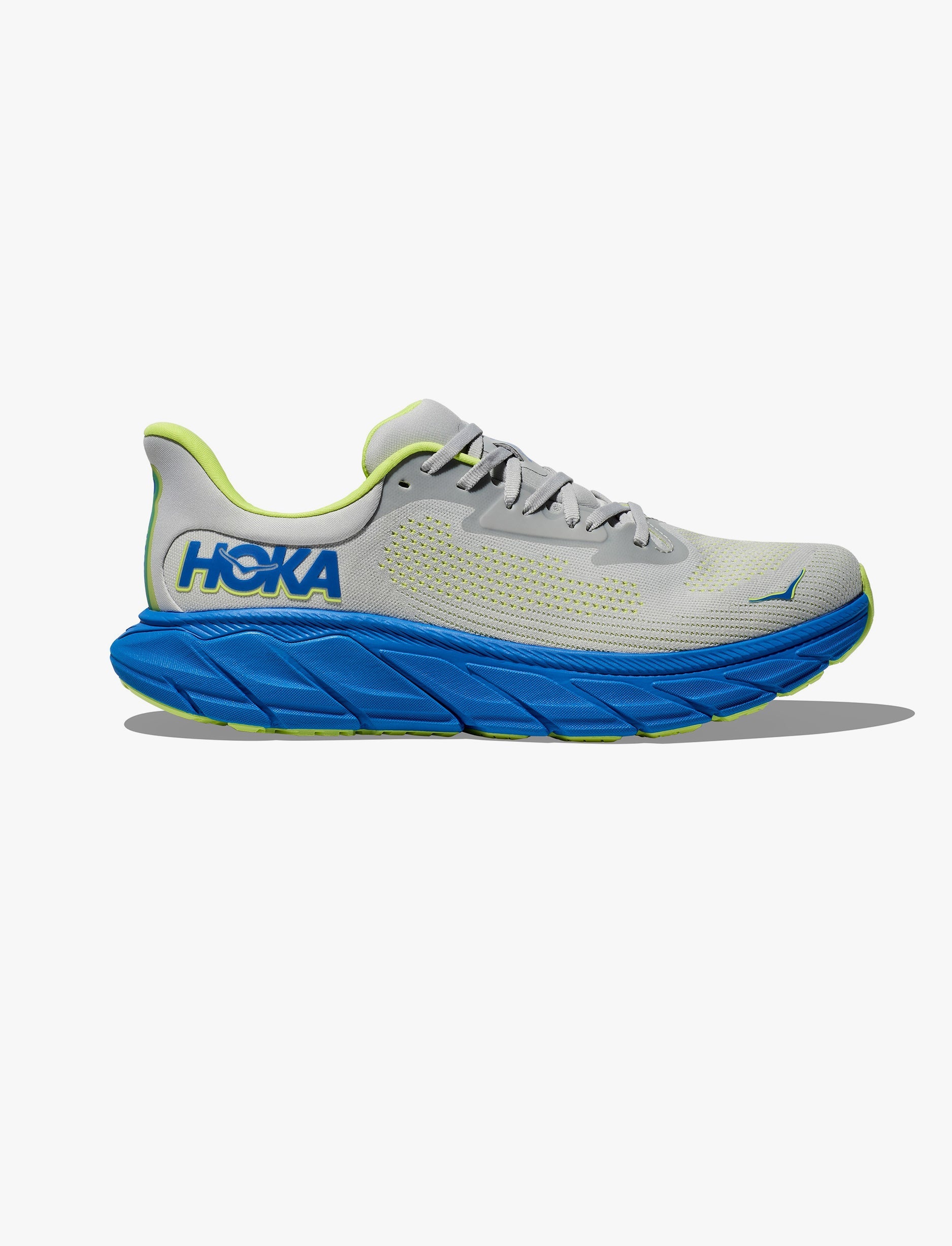 HOKA Arahi Wide 7 - נעלי ספורט גברים הוקה ארהי 7 רחבות בצבע אפרפר-זרחני/קובלט