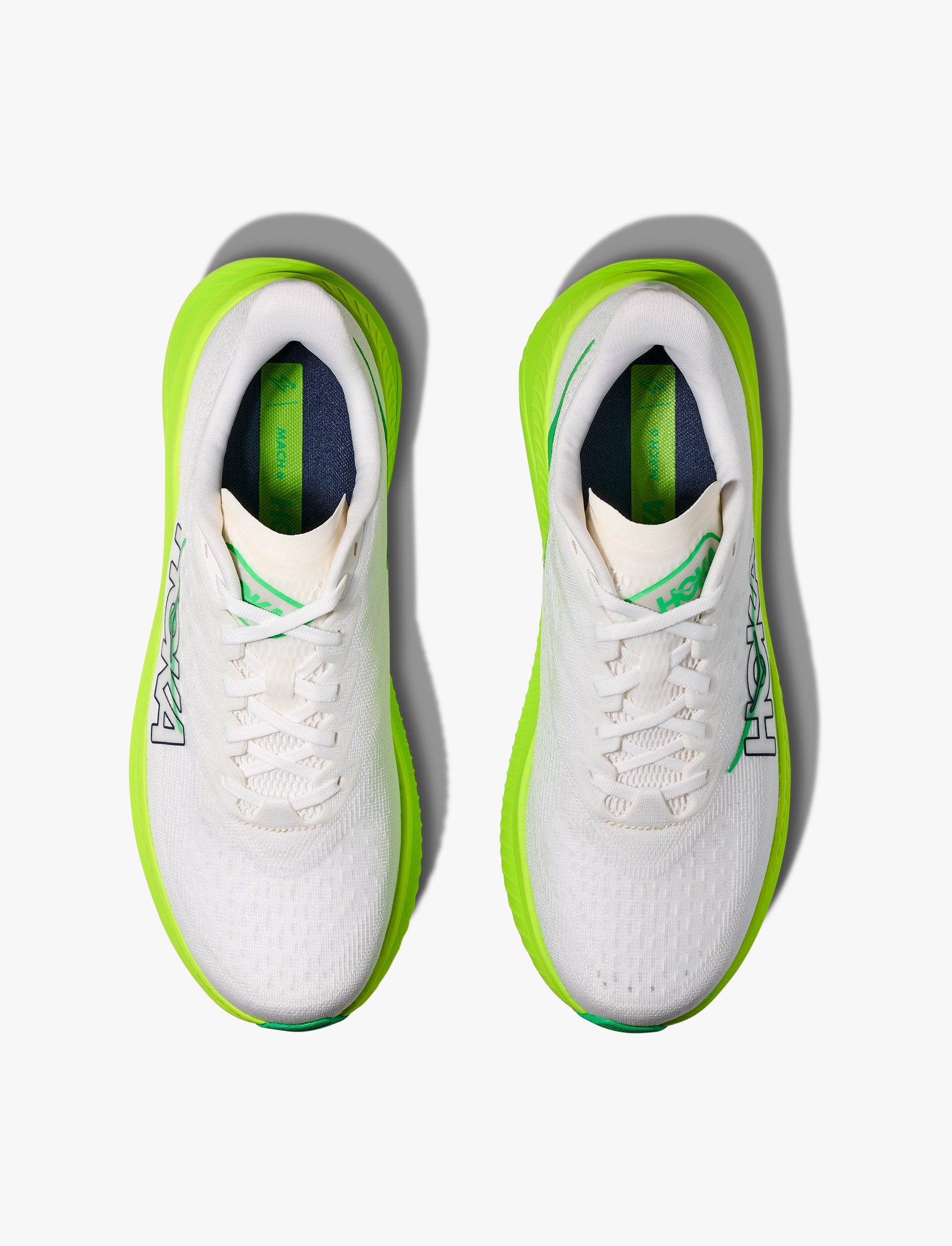 HOKA MACH 6 - נעלי ספורט לגברים הוקה מאך 6 בצבע לבן/נאון ליים