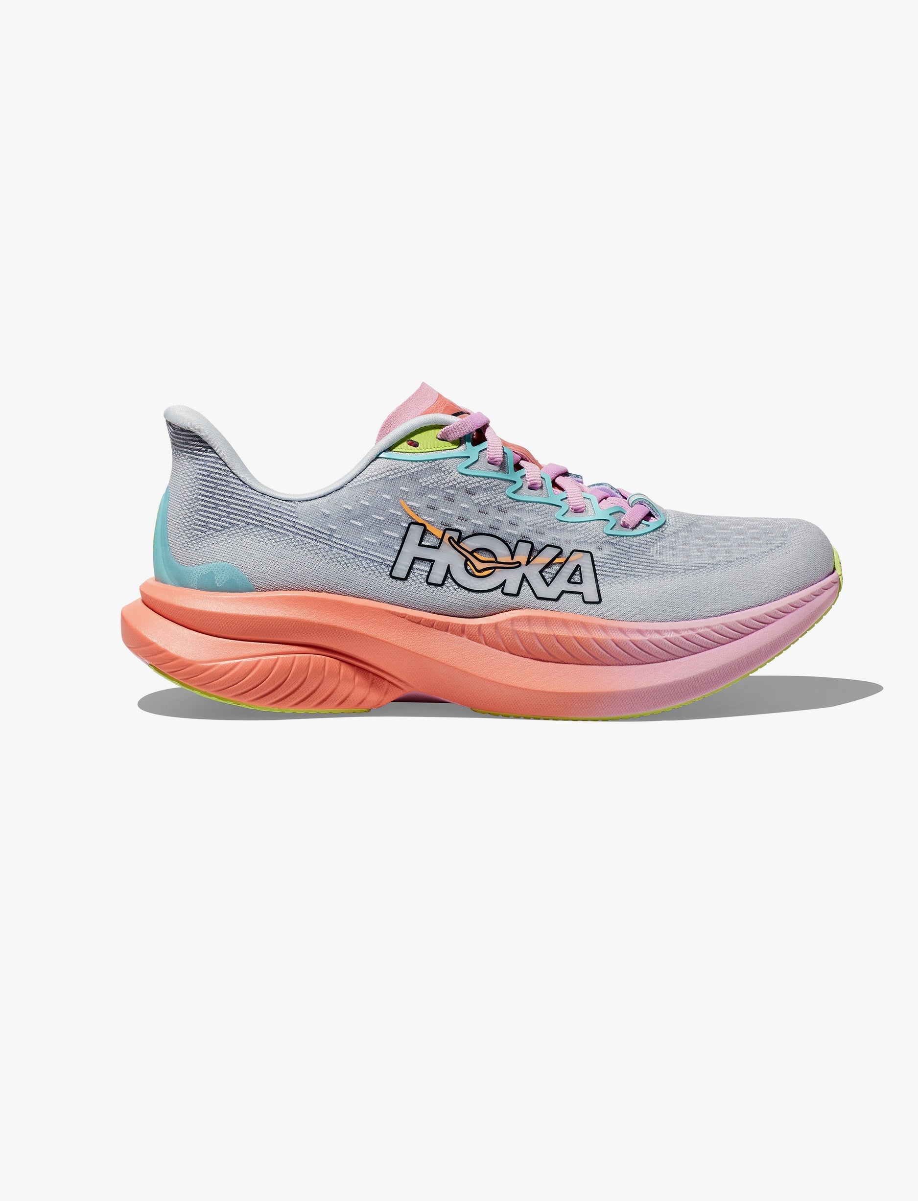 MACH 6 WIDE - נעלי ספורט הוקה לנשים מאך 6 רחבות בצבע כתום אשליה/כחול בין ערביים