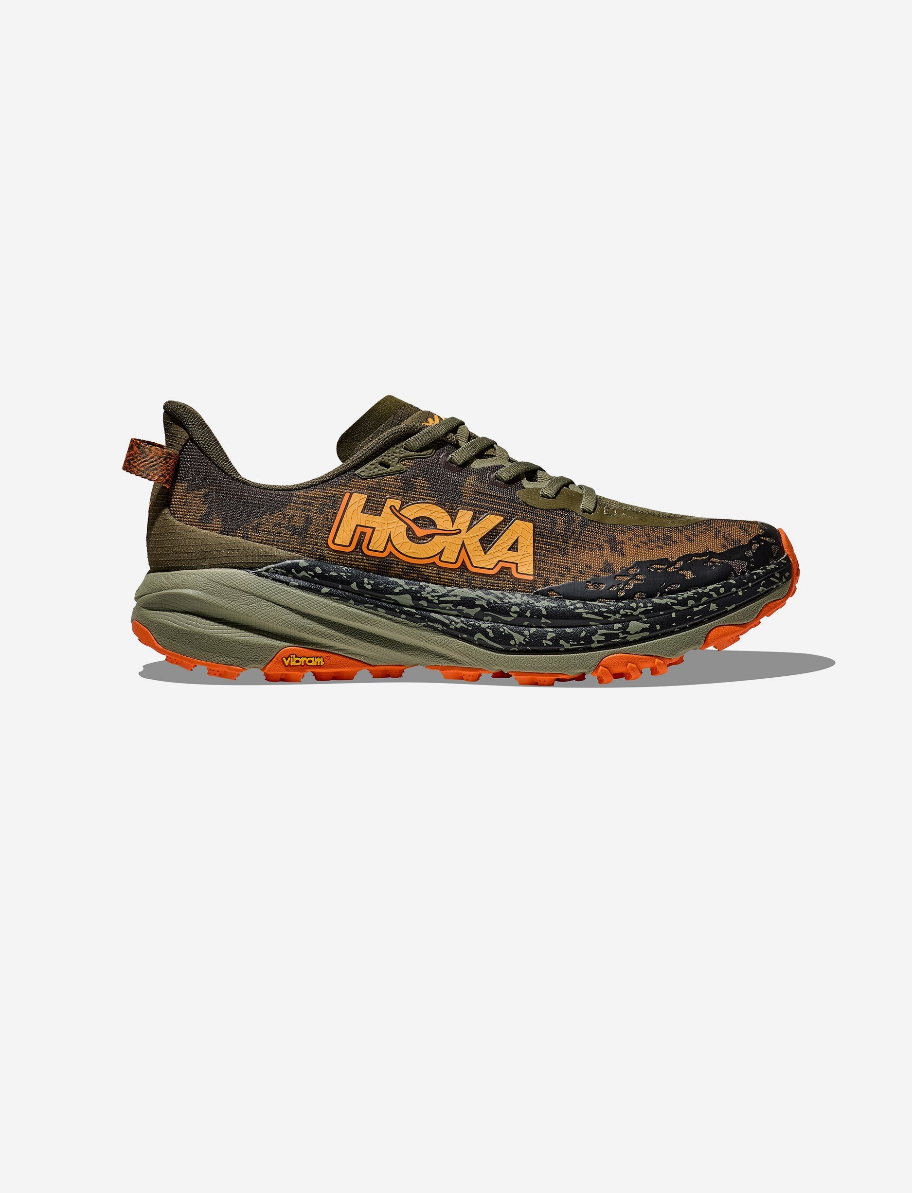 HOKA SPEEDGOAT 6 WIDE - נעלי ספורט גברים ספידגוט 6 רחבות בצבע זית/כתום