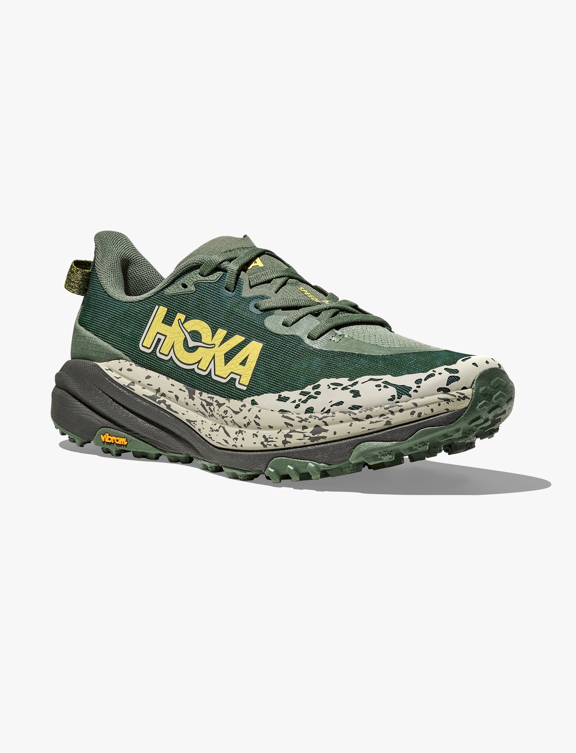 HOKA SPEEDGOAT 6 WIDE - נעלי ספורט גברים ספידגוט 6 רחבות בצבע ירוק שרך/אפור אספלט