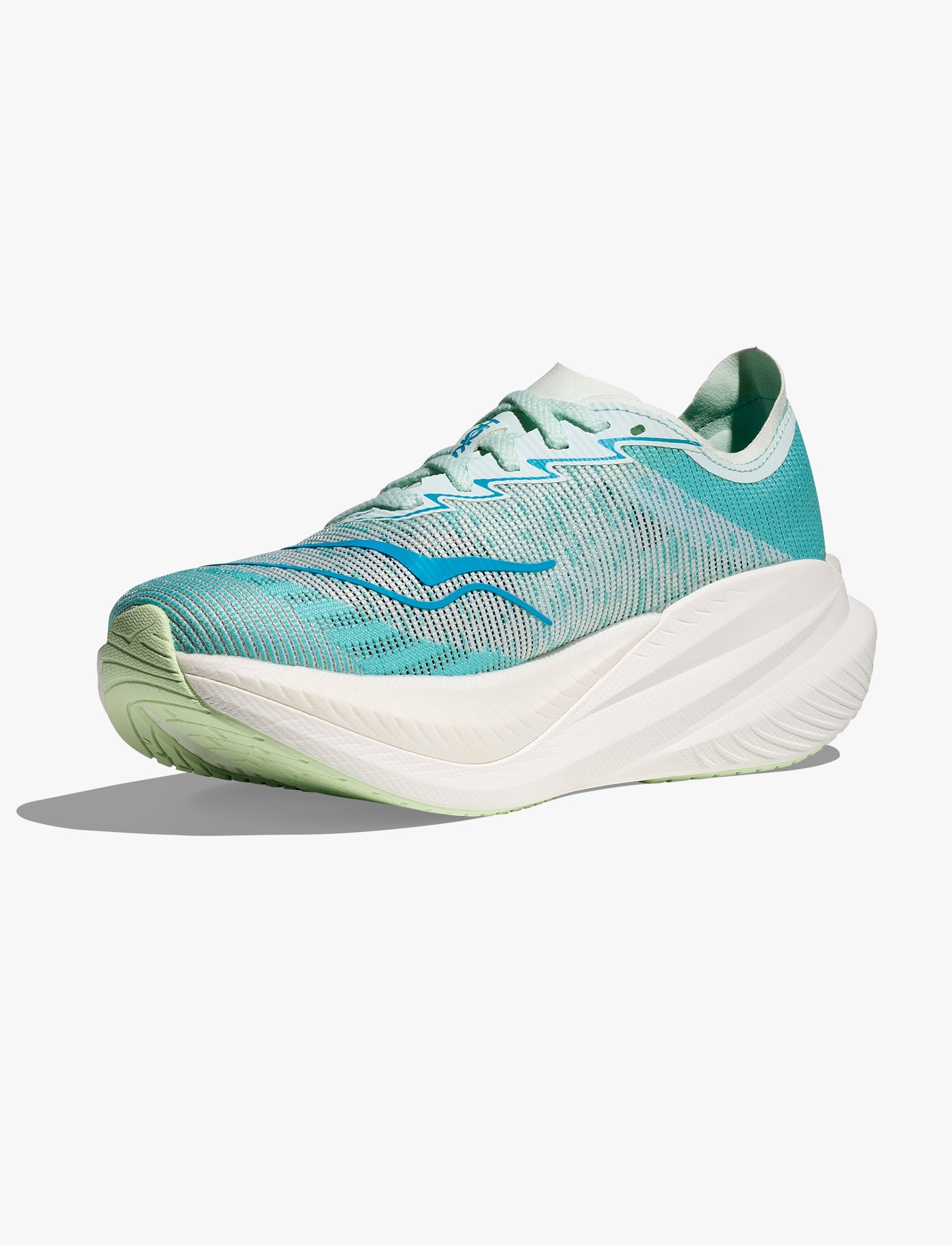 HOKA MACH X 2 - נעלי ספורט לנשים הוקה מאך X2 בצבע שלג/כחול מנצנץ