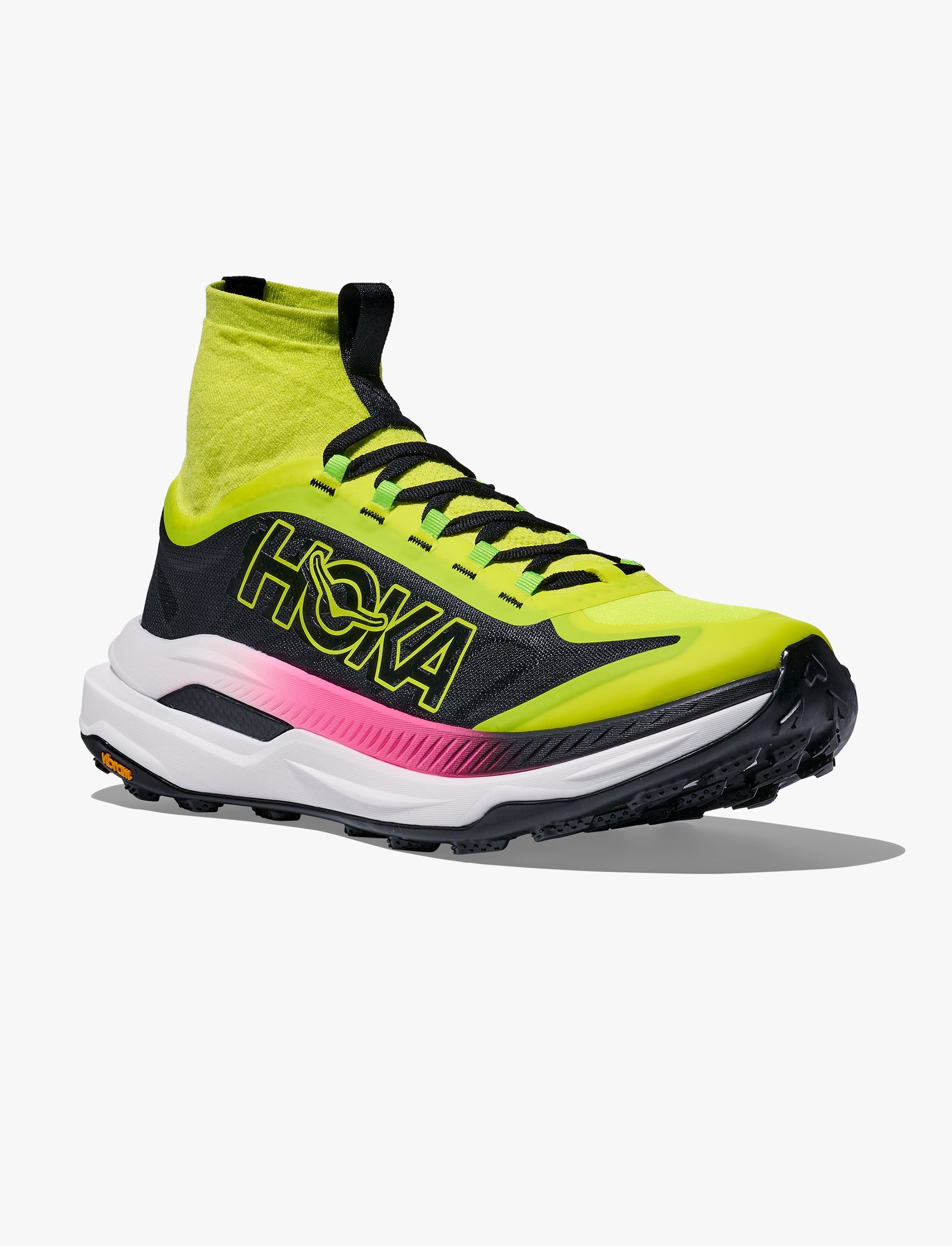 HOKA TECTON X3 - נעלי טקטון X 3 לגברים בצבע נאון הוקה לימן/שחור