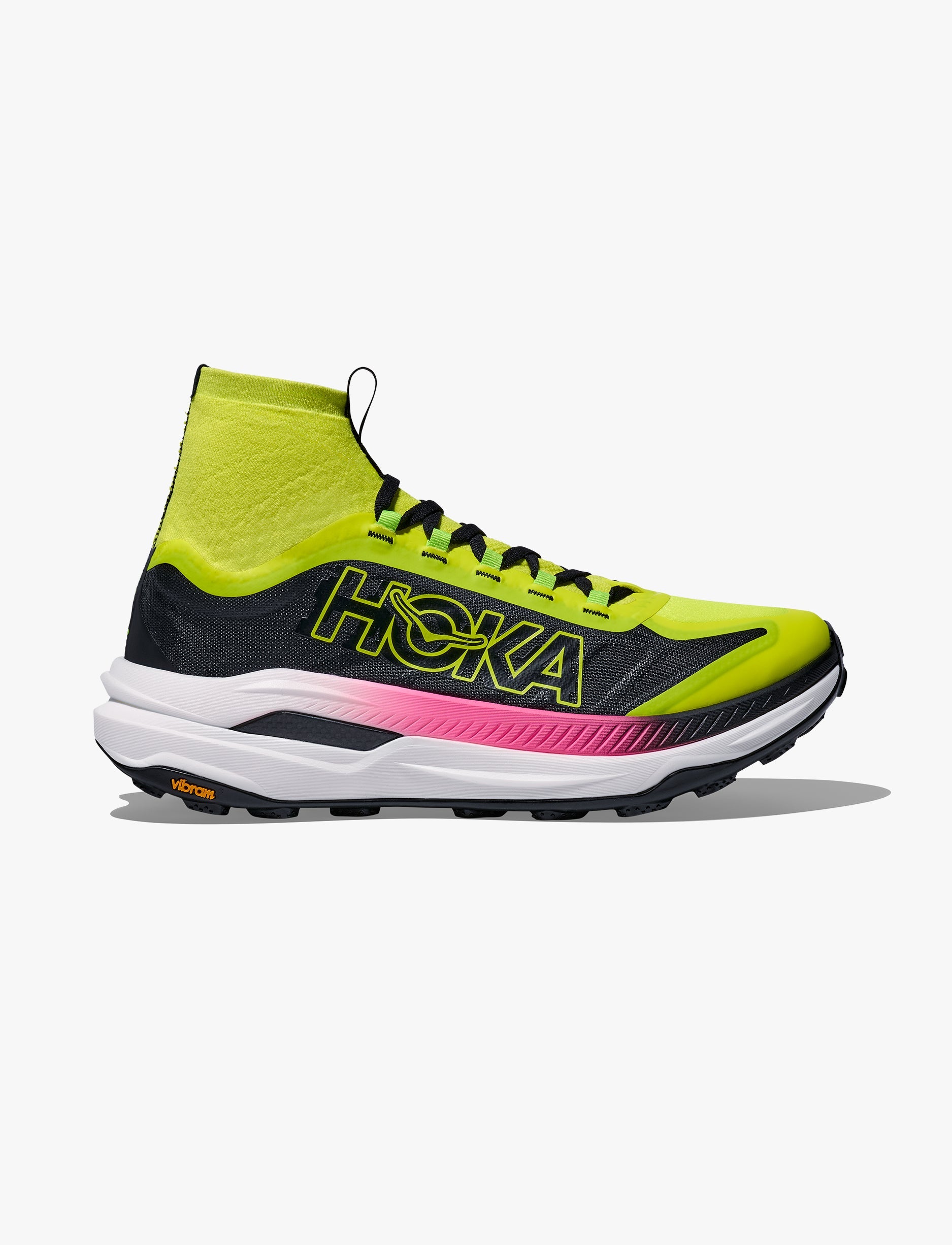 HOKA TECTON X3 - נעלי טקטון X 3 לגברים בצבע נאון הוקה לימן/שחור