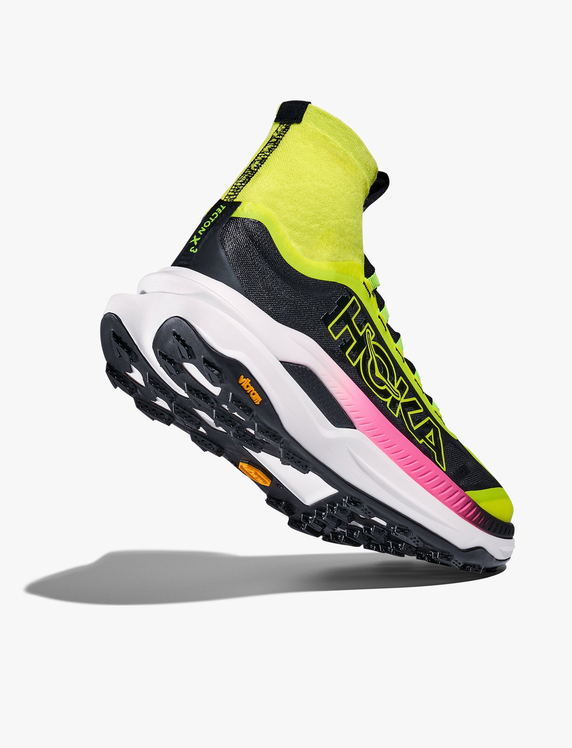 HOKA TECTON X3 - נעלי טקטון X 3 לגברים בצבע נאון הוקה לימן/שחור