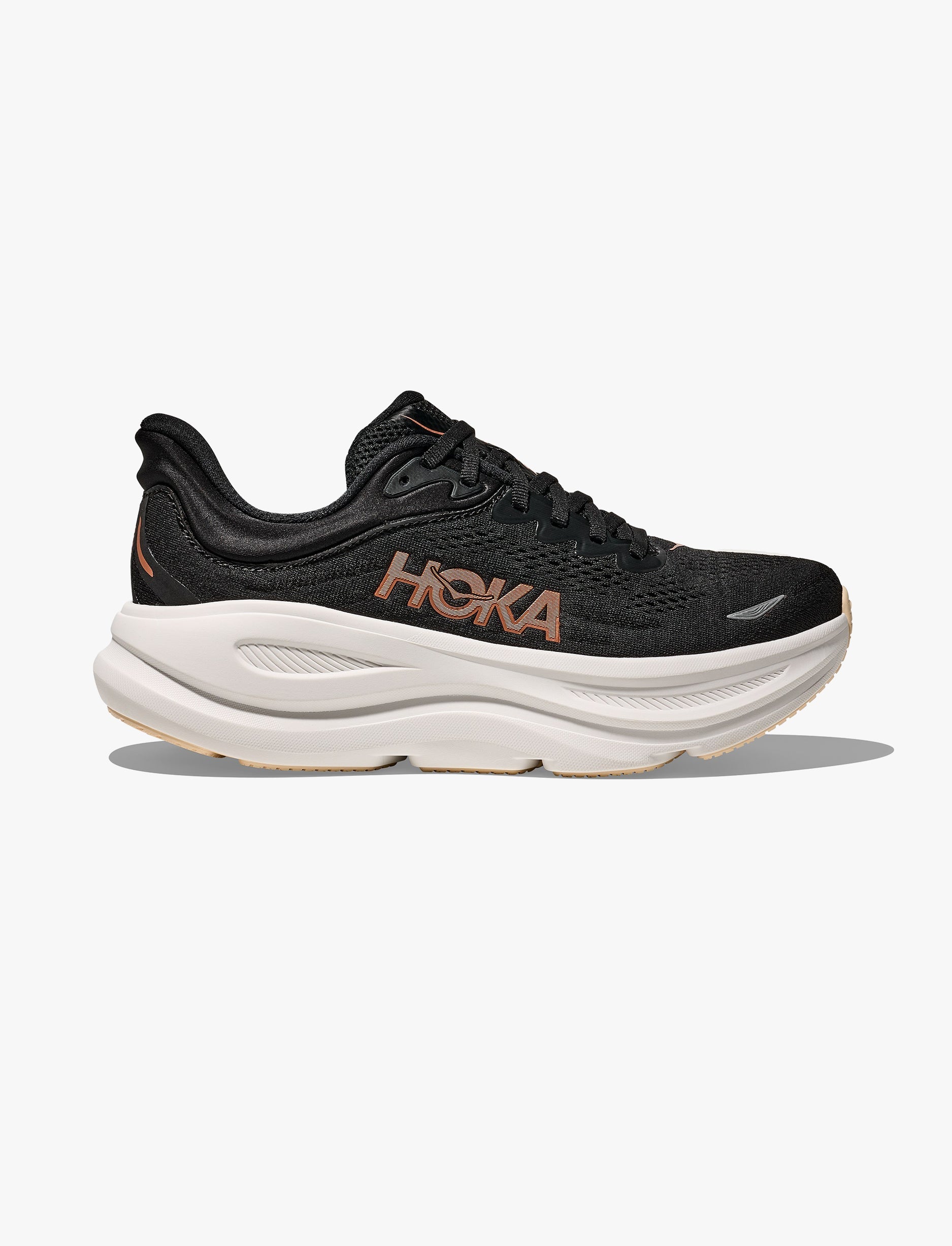 HOKA BONDI 9 - נעלי ספורט לאישה בונדי 9 בצבע שחור/רוז גולד