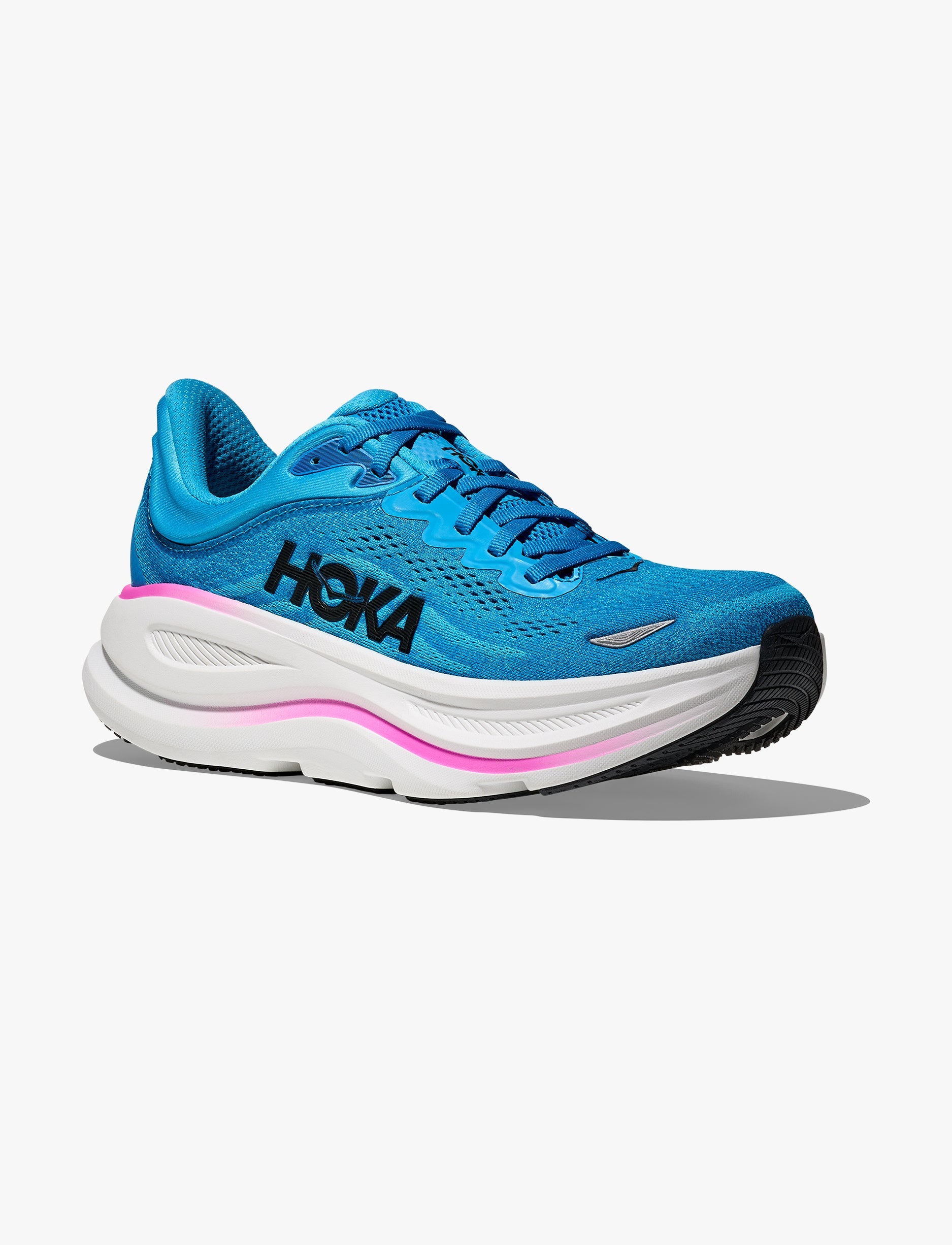HOKA BONDI 9 - נעלי ספורט לאישה בונדי 9 בצבע כחול סקיי/נאון פוקסי