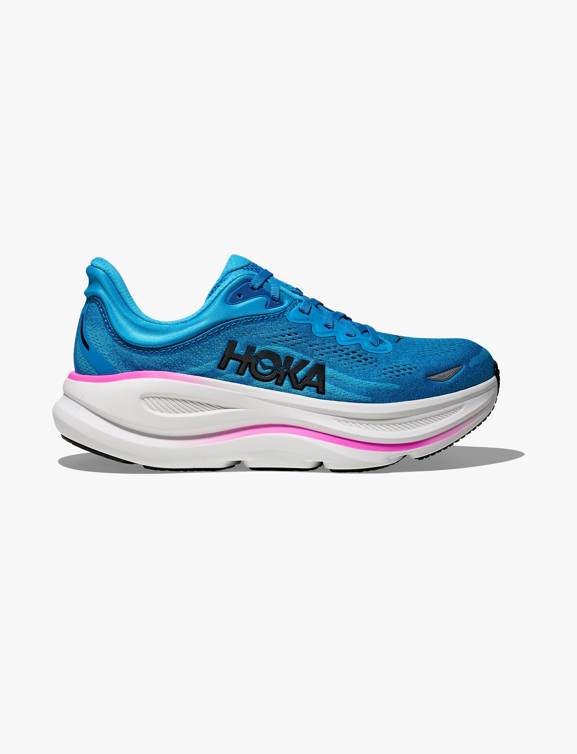 HOKA BONDI 9 - נעלי ספורט לאישה בונדי 9 בצבע כחול סקיי/נאון פוקסי