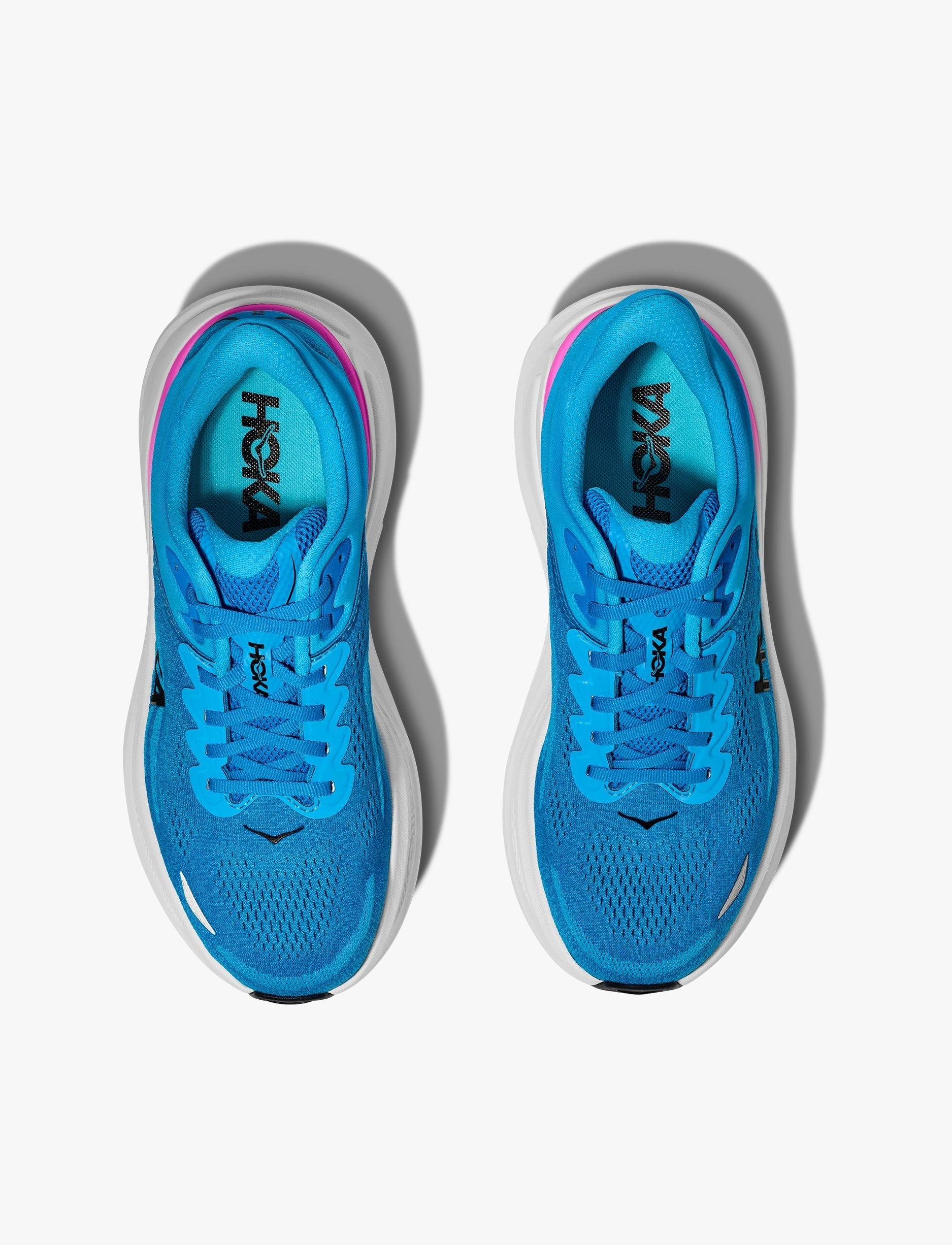 HOKA BONDI 9 - נעלי ספורט לאישה בונדי 9 בצבע כחול סקיי/נאון פוקסי