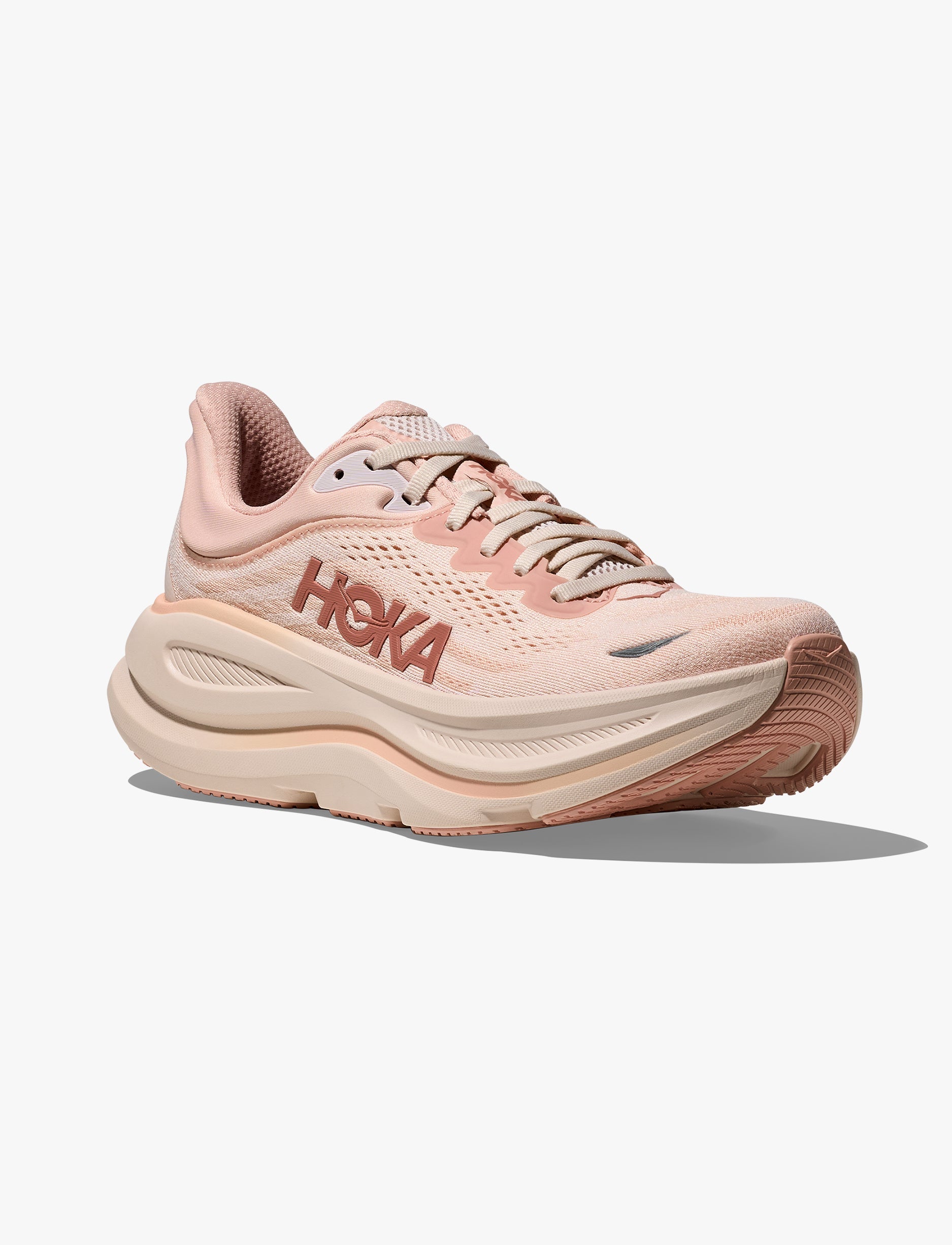 HOKA BONDI WIDE 9 - נעלי ספורט לנשים בונדי 9 רחבות בצבע ורוד/קרם ורדים
