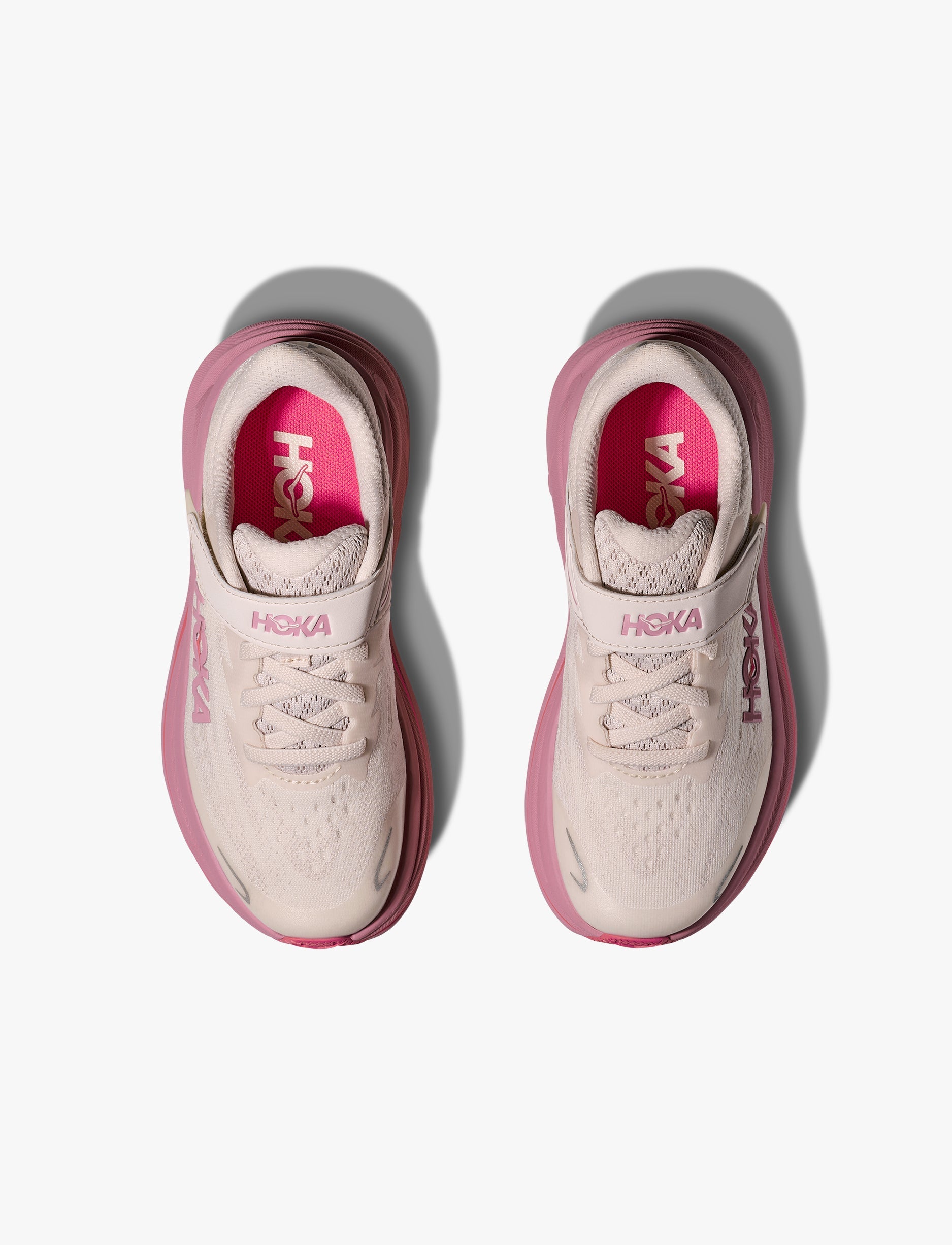 HOKA CLIFTON 10 LITTLE KIDS - נעלי ספורט ילדים הוקה קליפטון 10 בצבע קרם ורדים/ורד כהה