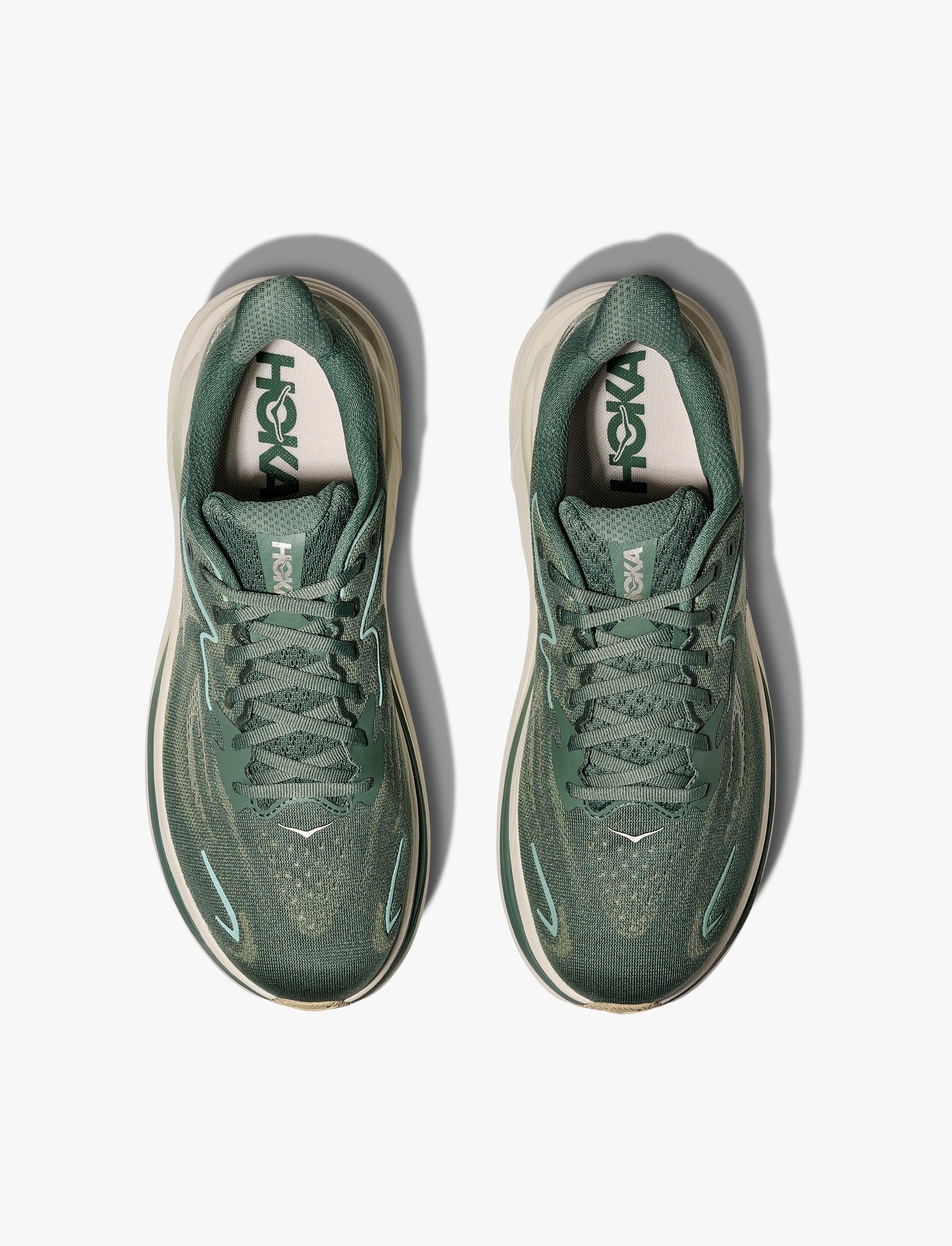 HOKA CLIFTON 10 - נעלי ספורט גברים הוקה קליפטון 10 בצבע ירוק פרן/מלח כמהין