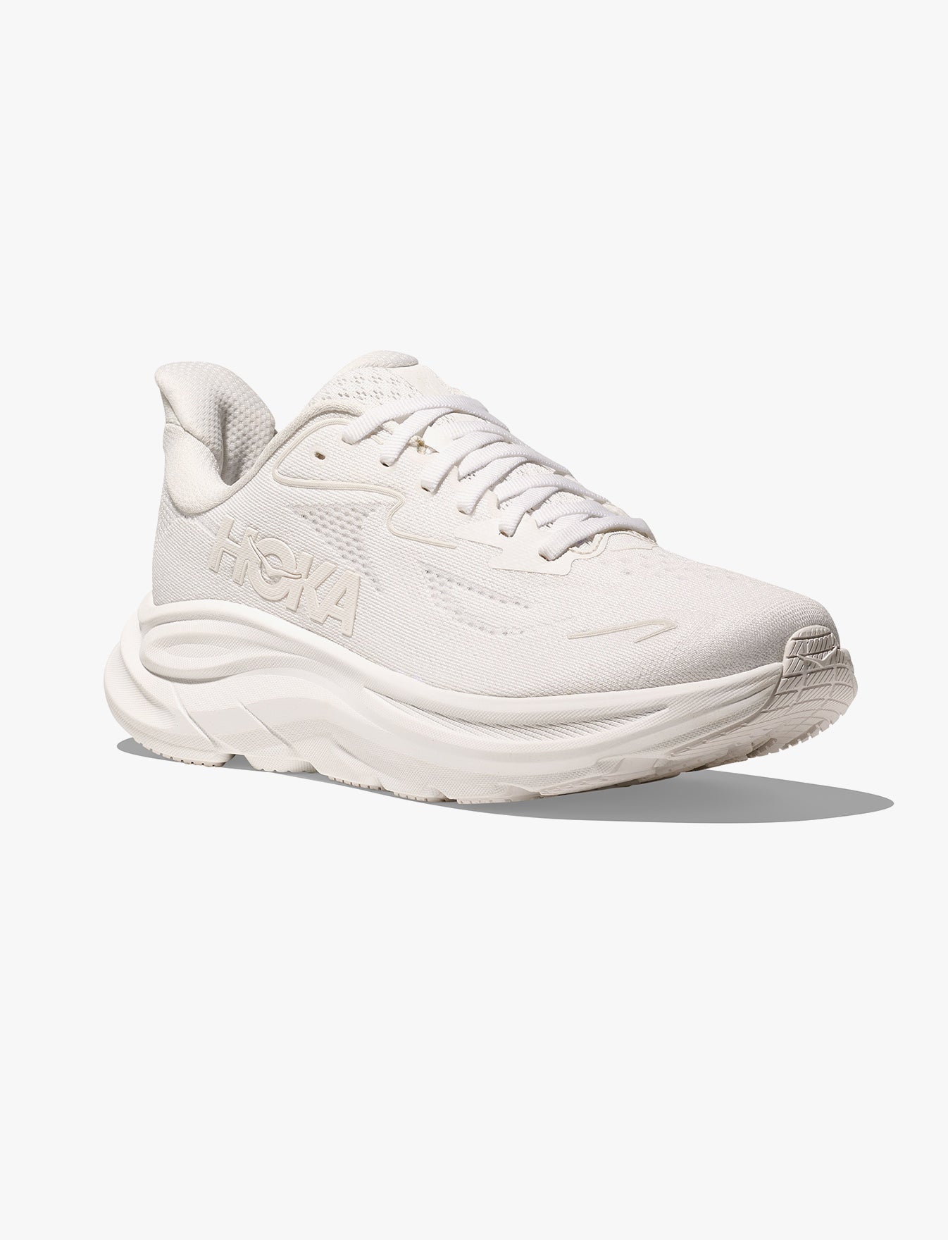HOKA CLIFTON WIDE 10 - נעלי ספורט גברים הוקה קליפטון 10 רחבות בצבע לבן/לבן