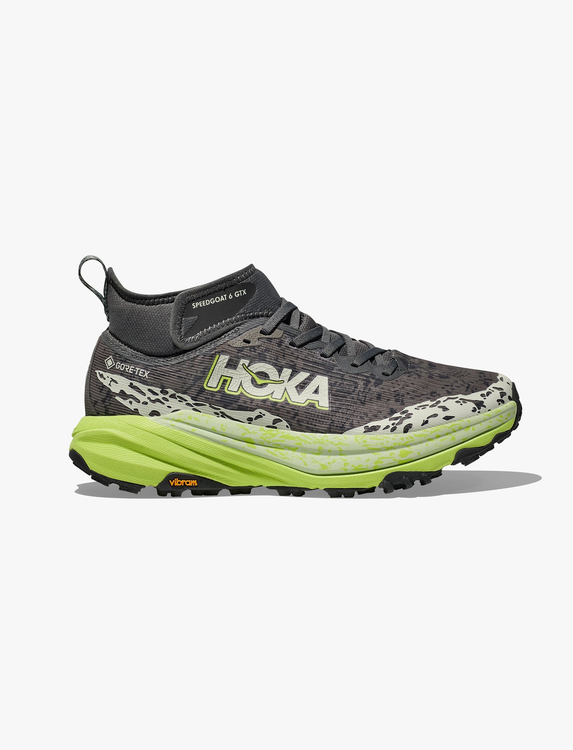 HOKA SPEEDGOAT 6 MID GTX - נעלי הוקה ספידגוט 6 מיד לגברים בצבע אפור אורביט/ירקרק