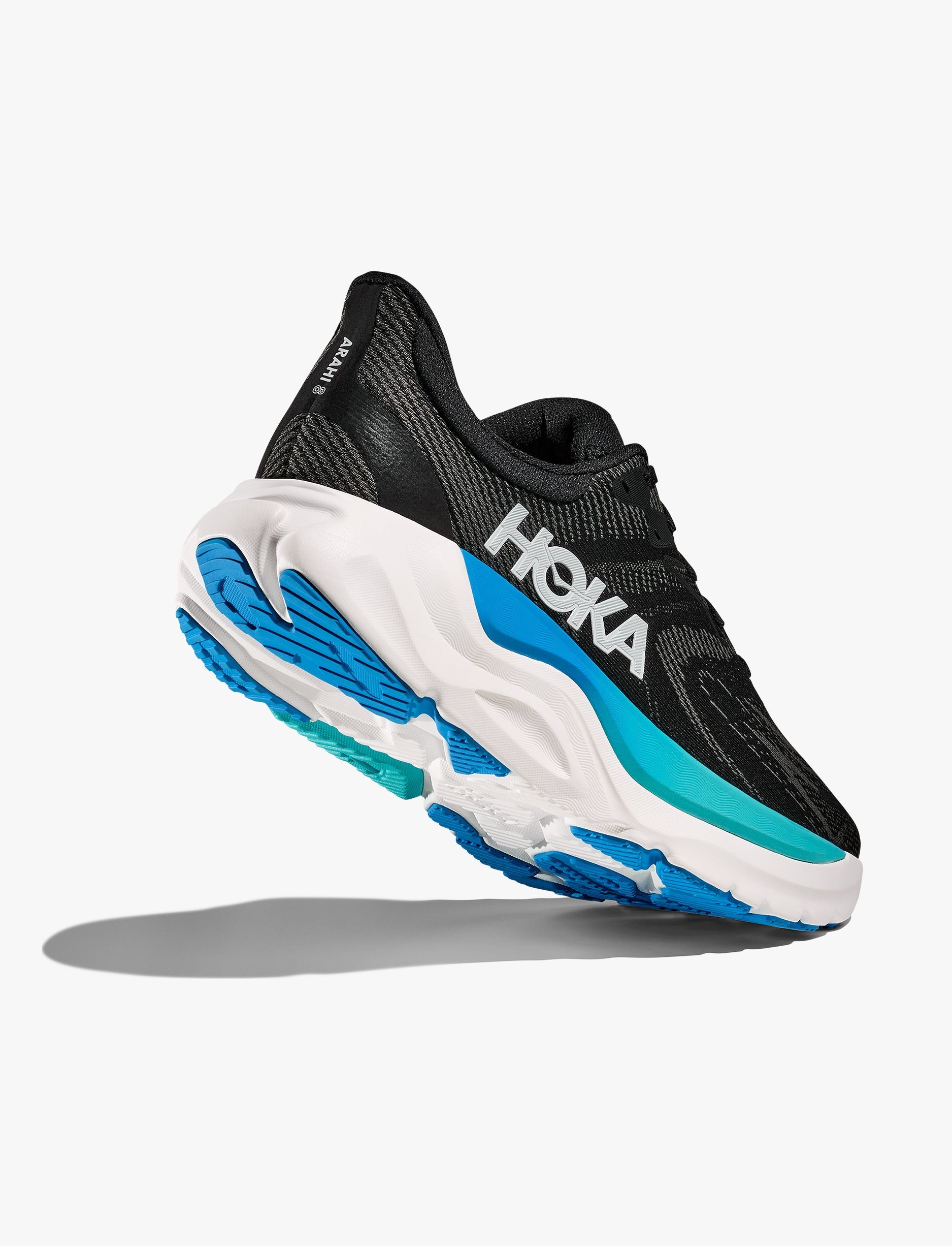 HOKA Arahi Wide 8 - נעלי ספורט גברים הוקה ארהי 8 רחבות בצבע שחור/כחול סקיי