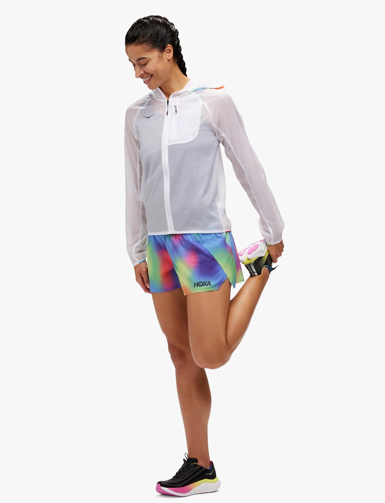 W Ultralite Jacket - מעיל רוח סקייפלואו לנשים בצבע לבן/מולטי