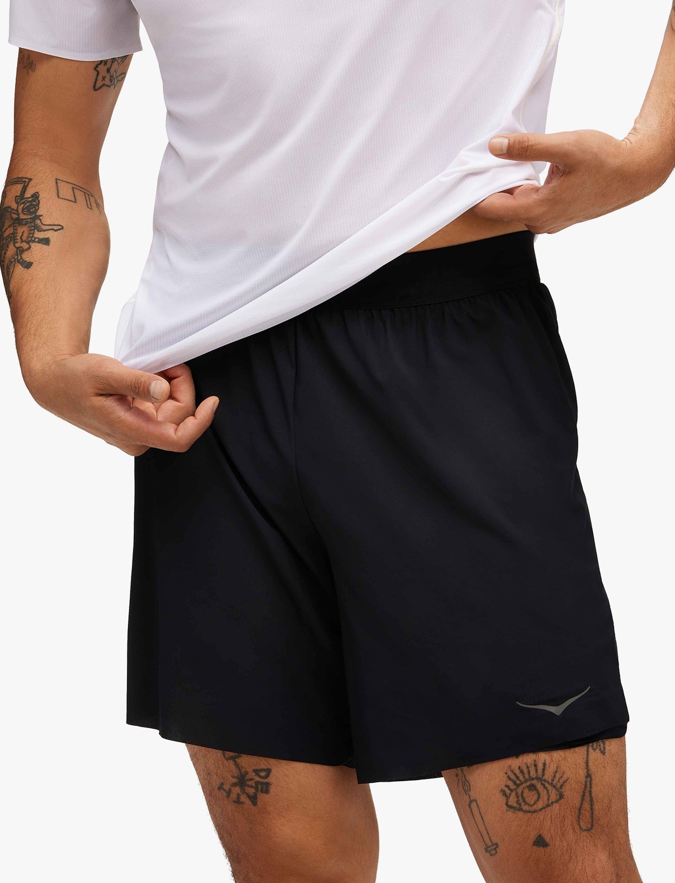 M GLIDE 7'' SHORT 2IN1 - מכנסי ריצה קצרים 18 לגברים ס"מ או 7 אינצ' בצבע שחור