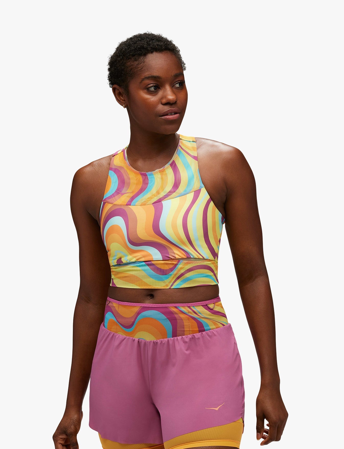 חזיית ריצה למרוצים - W RACE DAY POCKET BRA בצבע צהוב