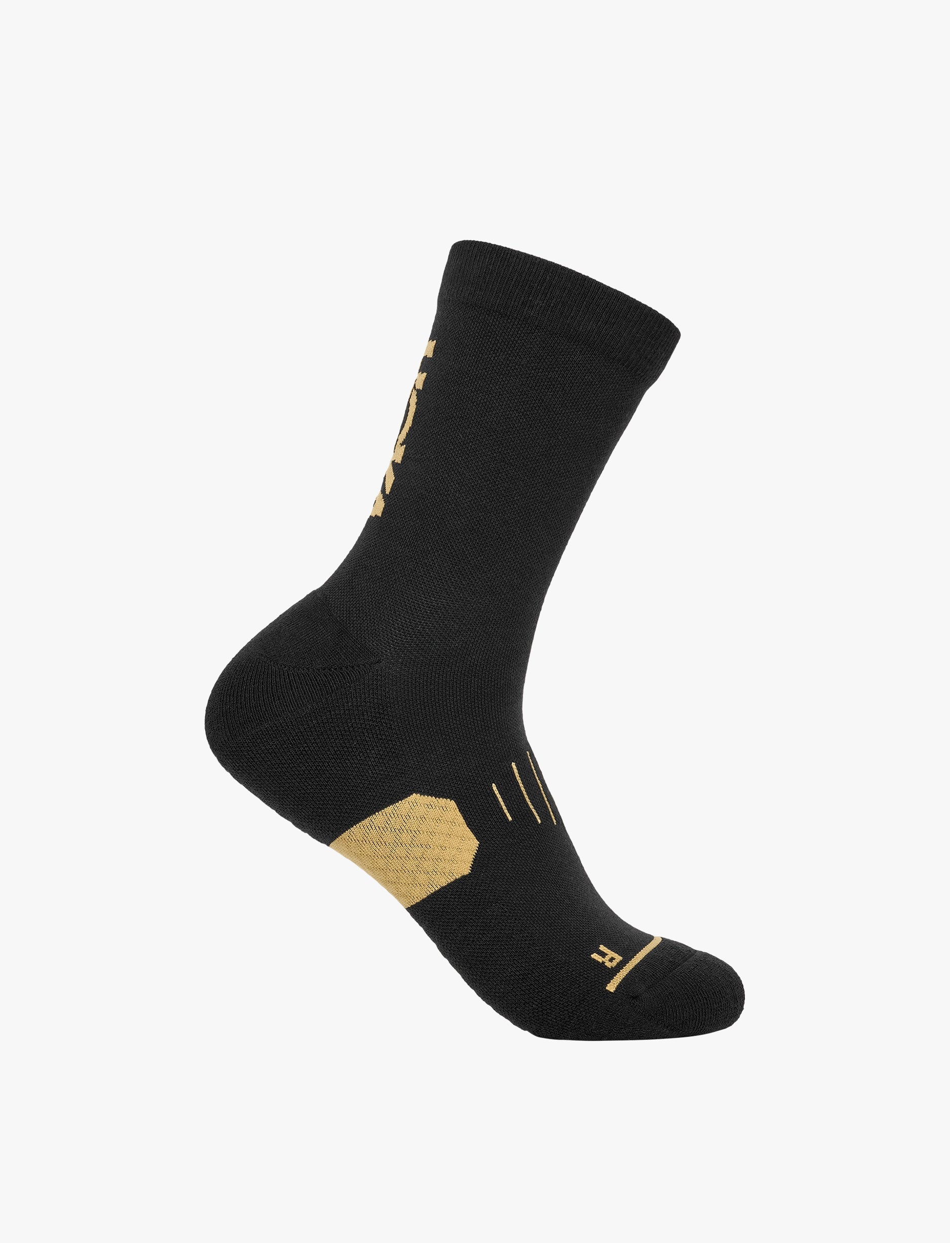 HOKA U GPX CREW RUN SOCK – גרבי ריצה גבוהות בצבע שחור/זהב