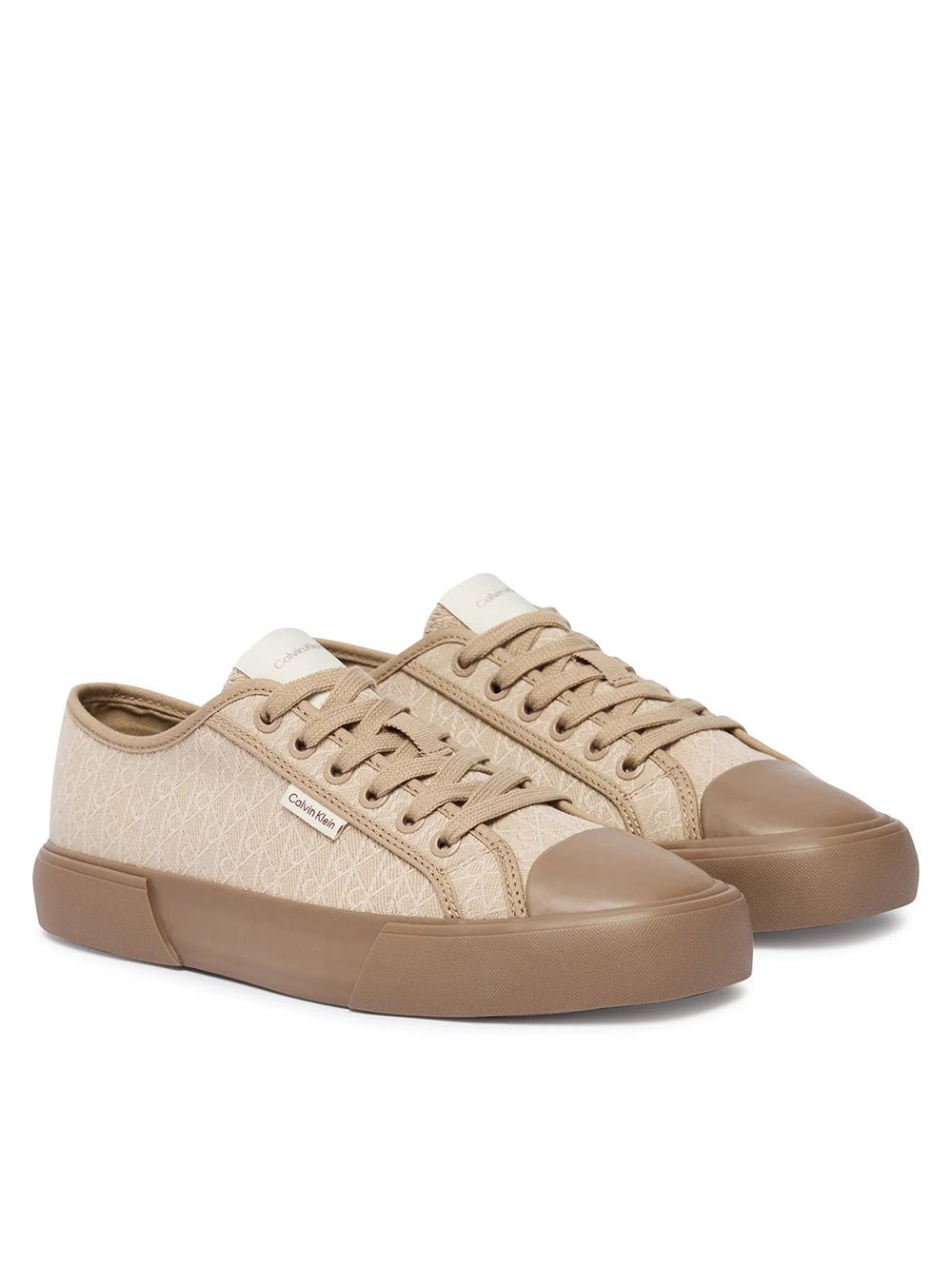 נעלי קלווין קליין Trampki Vulc Low Laceup Aop Canvas נשים