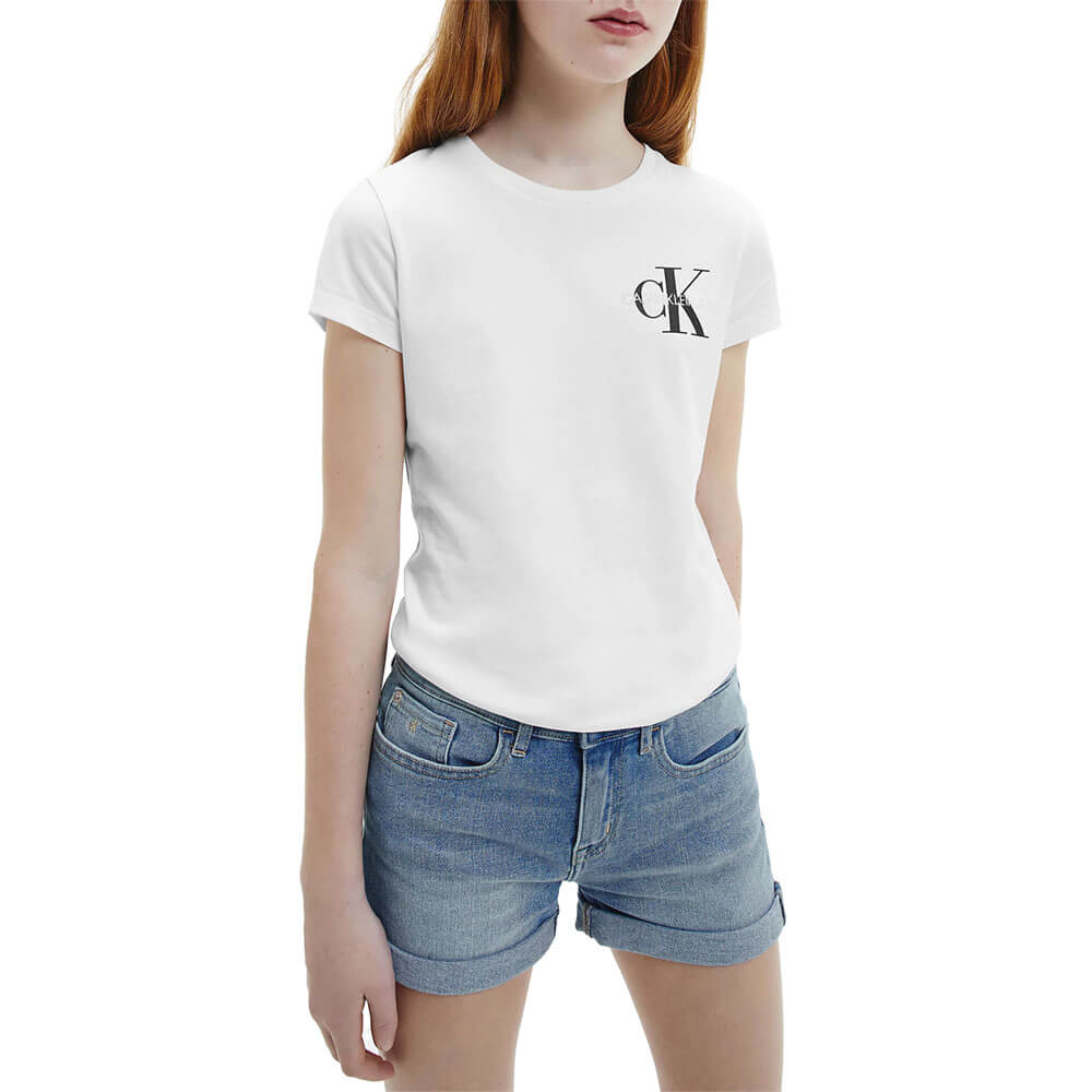 חולצת טישרט קלווין קליין קצרה Chest Monogram Girls ילדים ונוער