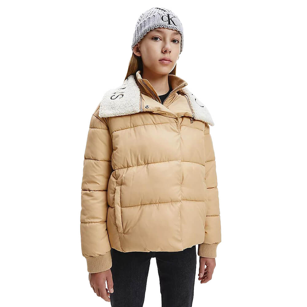 מעיל קלווין קליין Logo Collar Puffer J ילדות ונערות