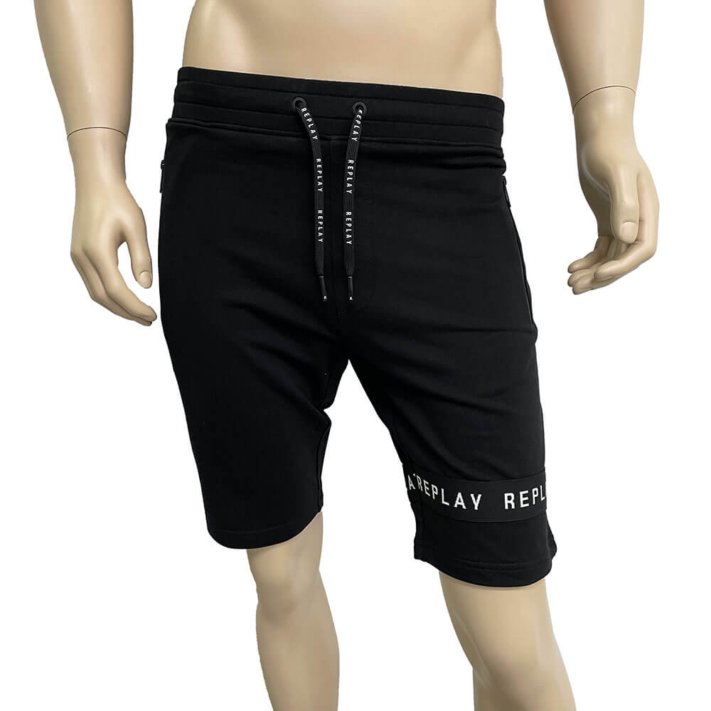 מכנס פוטר ריפליי קצר רצועת סרט לוגו גברים