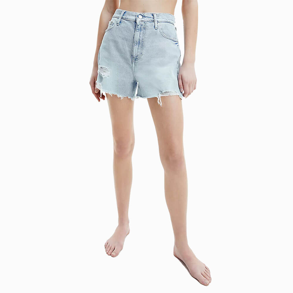 מכנסי ג'ינס קצרים קלווין קליין Mom Short נשים